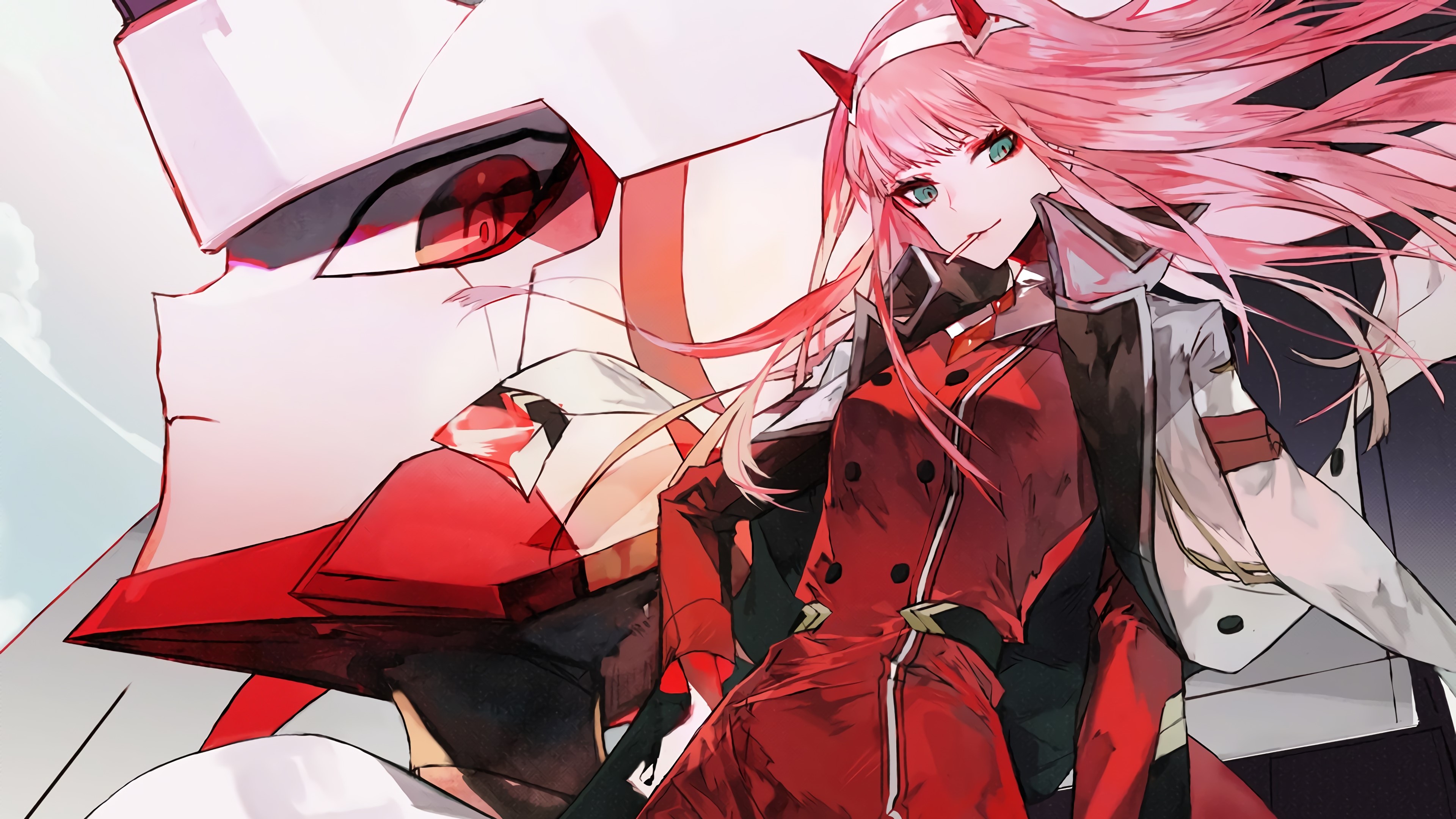 Darling in the FranXX, Zero Two (Darling in the FranXX), anime girls, pink hair, Code:002, HD Wallpaper