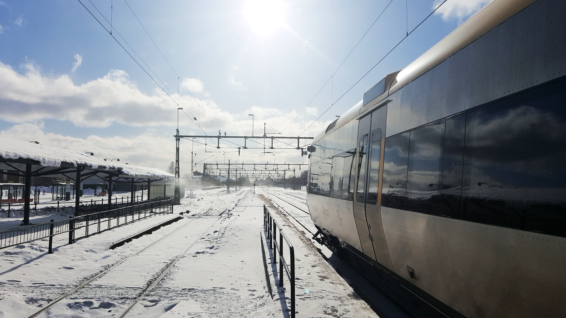 train, snow, railway, train station, HD Wallpaper