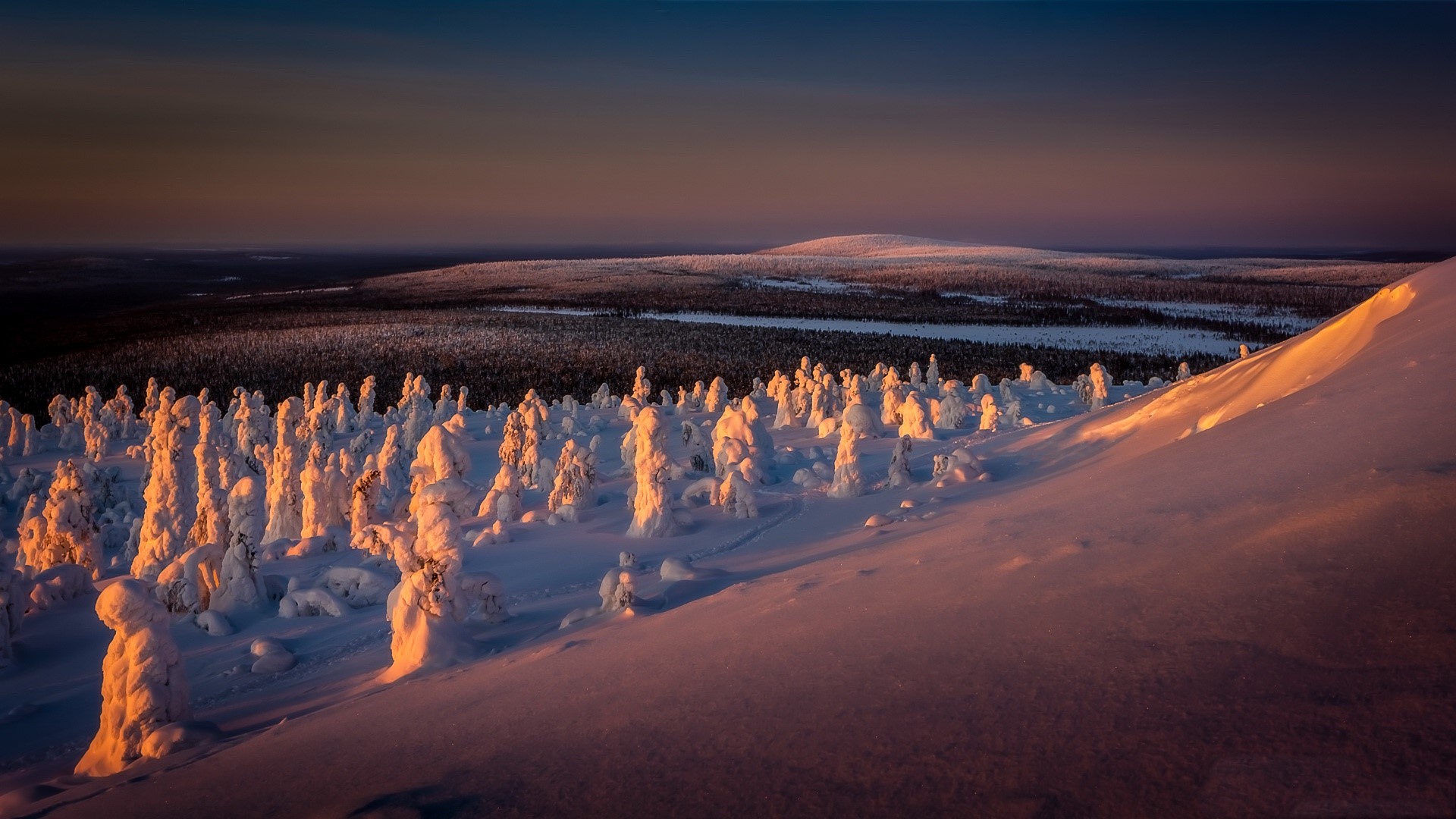 nature, snow, winter, landscape, HD Wallpaper