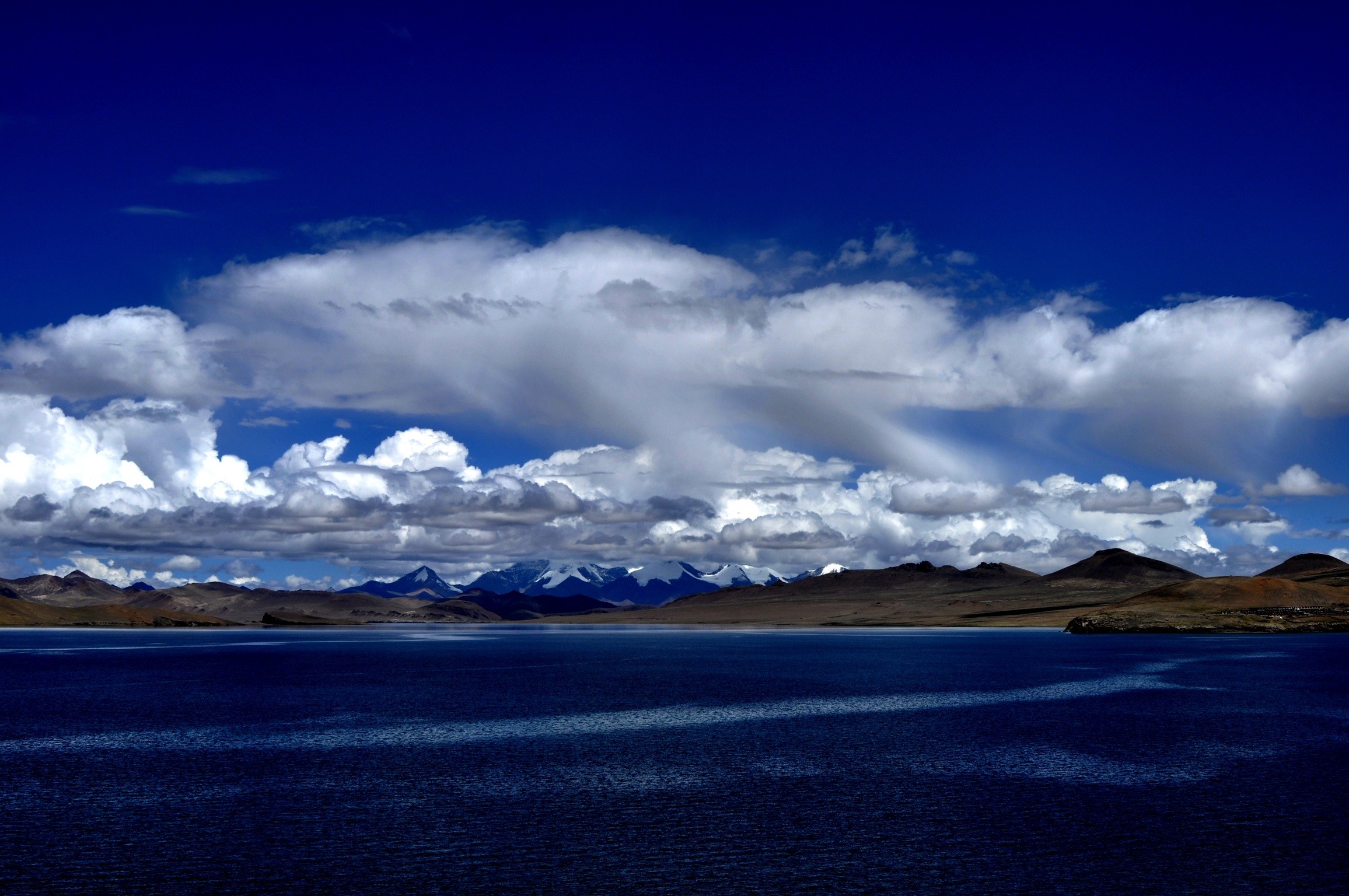 Tibet, clouds, lake, Himalayas, HD Wallpaper
