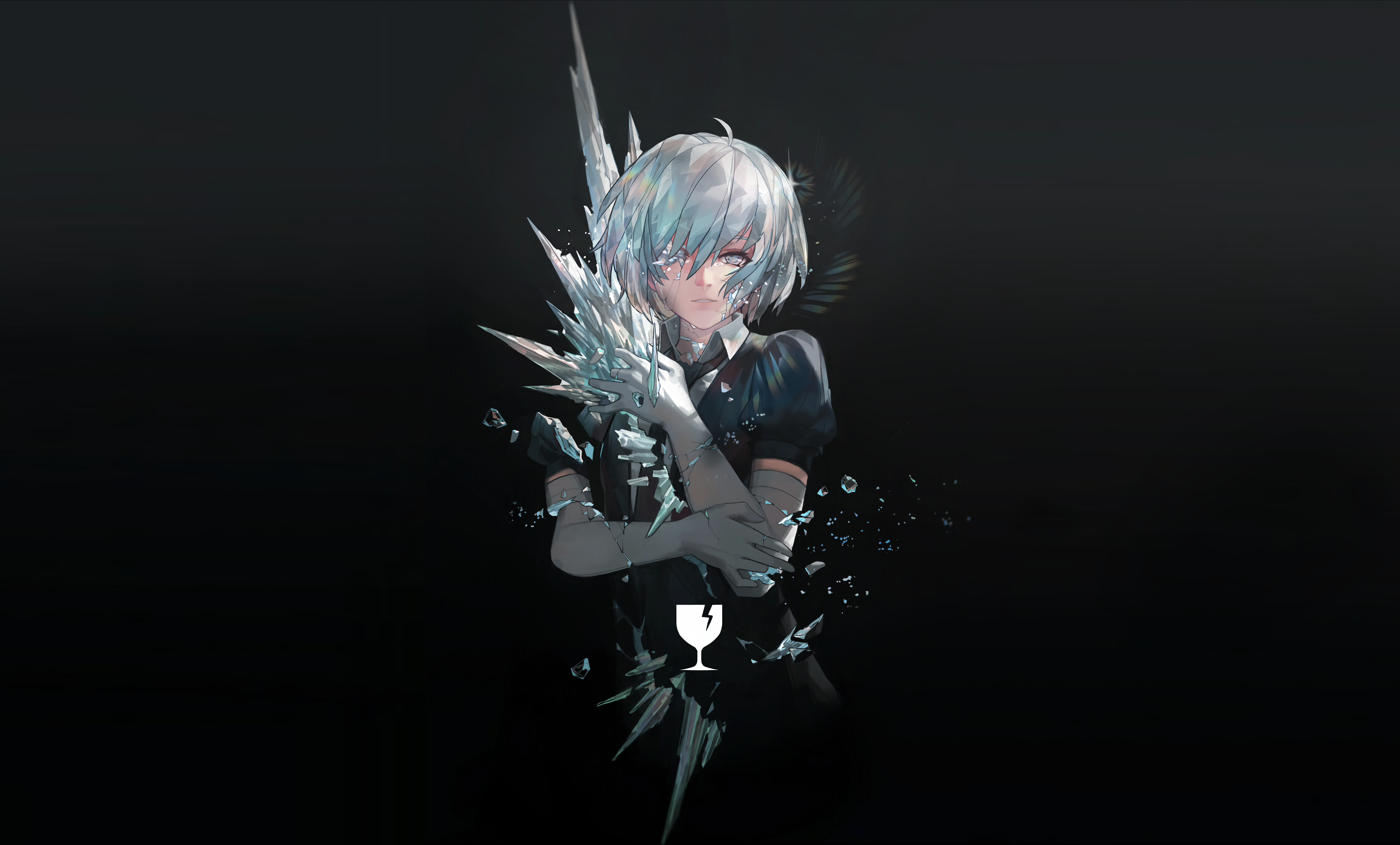Houseki no Kuni, Diamond (Houseki no Kuni), simple background, anime, HD Wallpaper