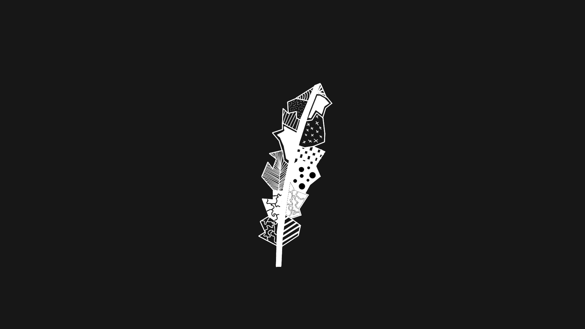 feathers, drawing, black, HD Wallpaper