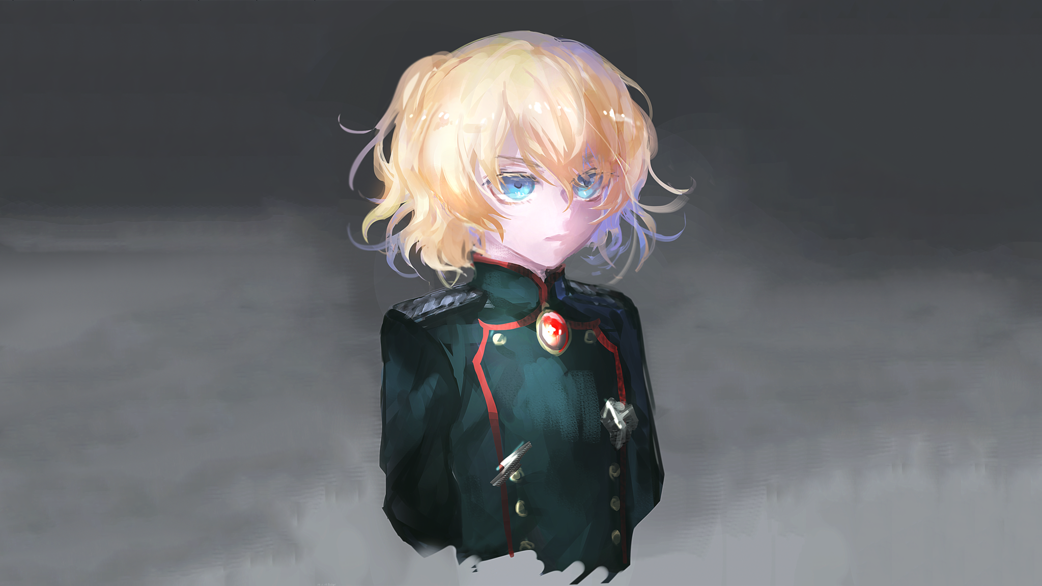 Youjo Senki, fan art, Tanya Degurechaff, blonde, blue eyes, anime, anime girls, uniform, HD Wallpaper