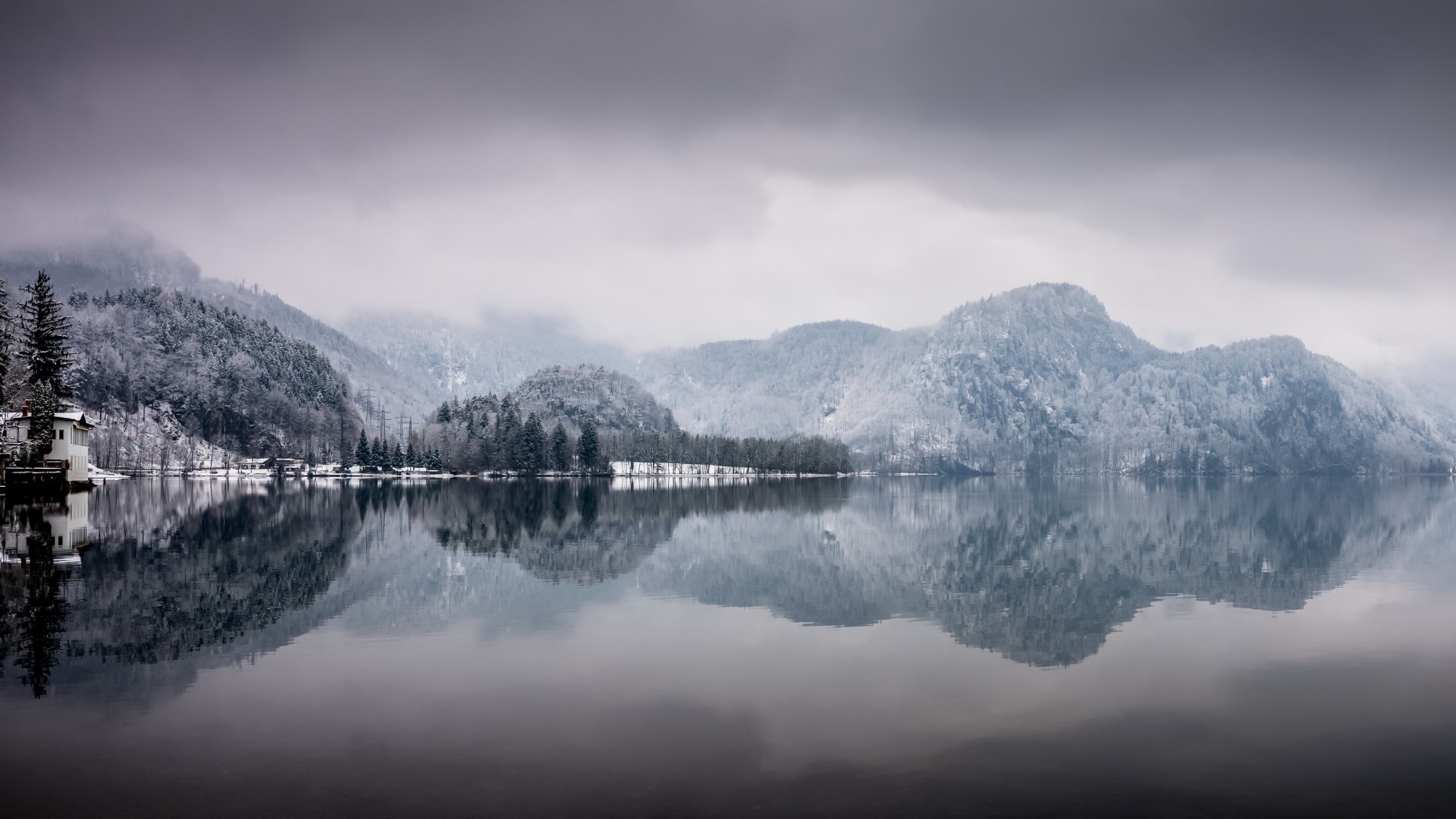 lake, Bavaria, Germany, winter, nature, HD Wallpaper