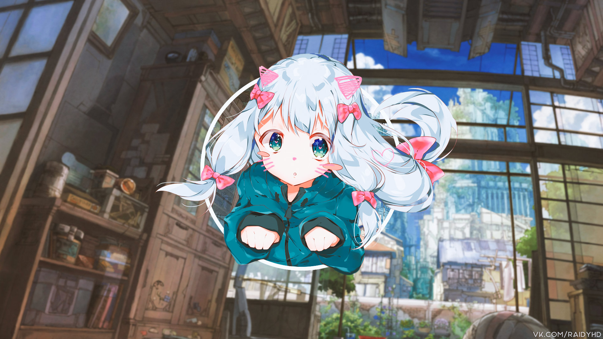 anime, anime girls, picture-in-picture, HD Wallpaper