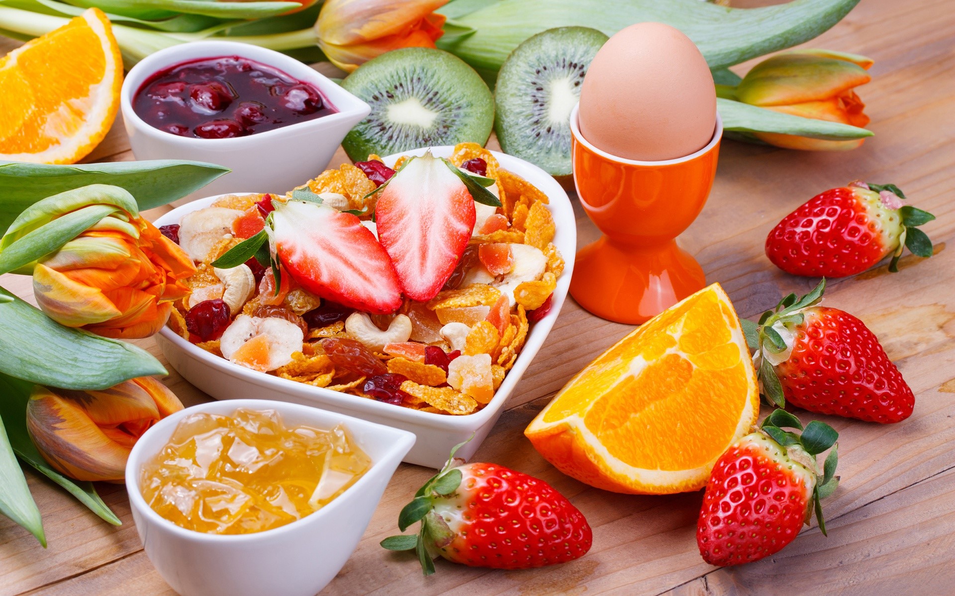 food, fruit, eggs, breakfast, still life, HD Wallpaper