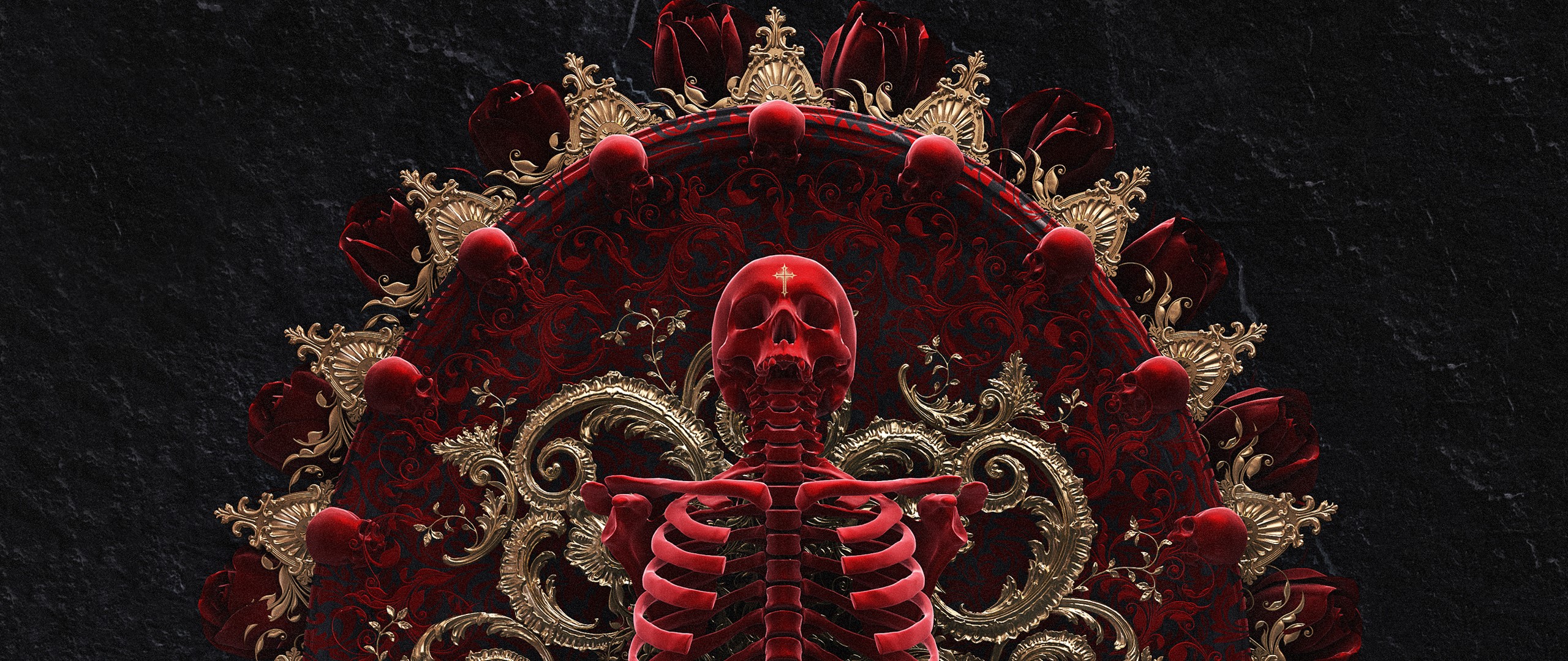 skull and bones, gold, skull, bones, death, HD Wallpaper