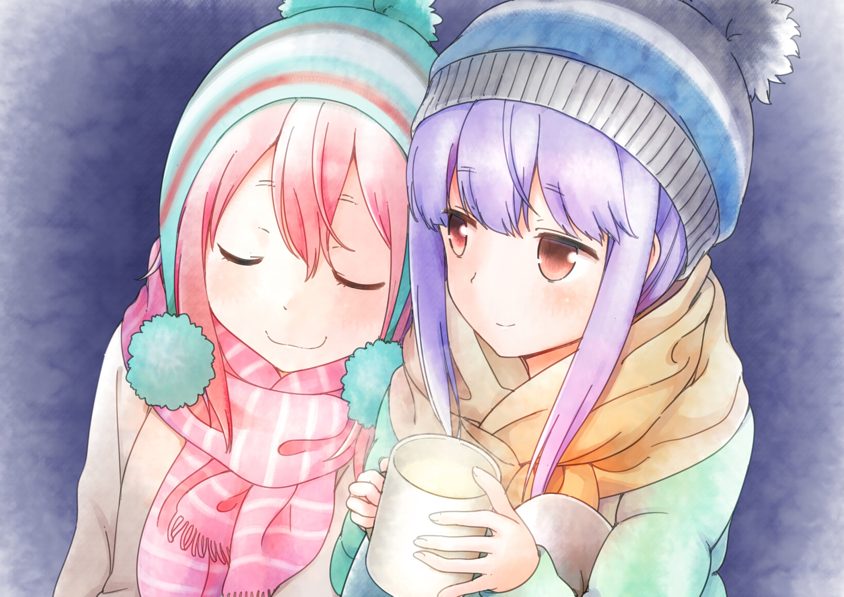 Yuru Camp, Nadeshiko Kagamihara, Rin Shima, anime, HD Wallpaper