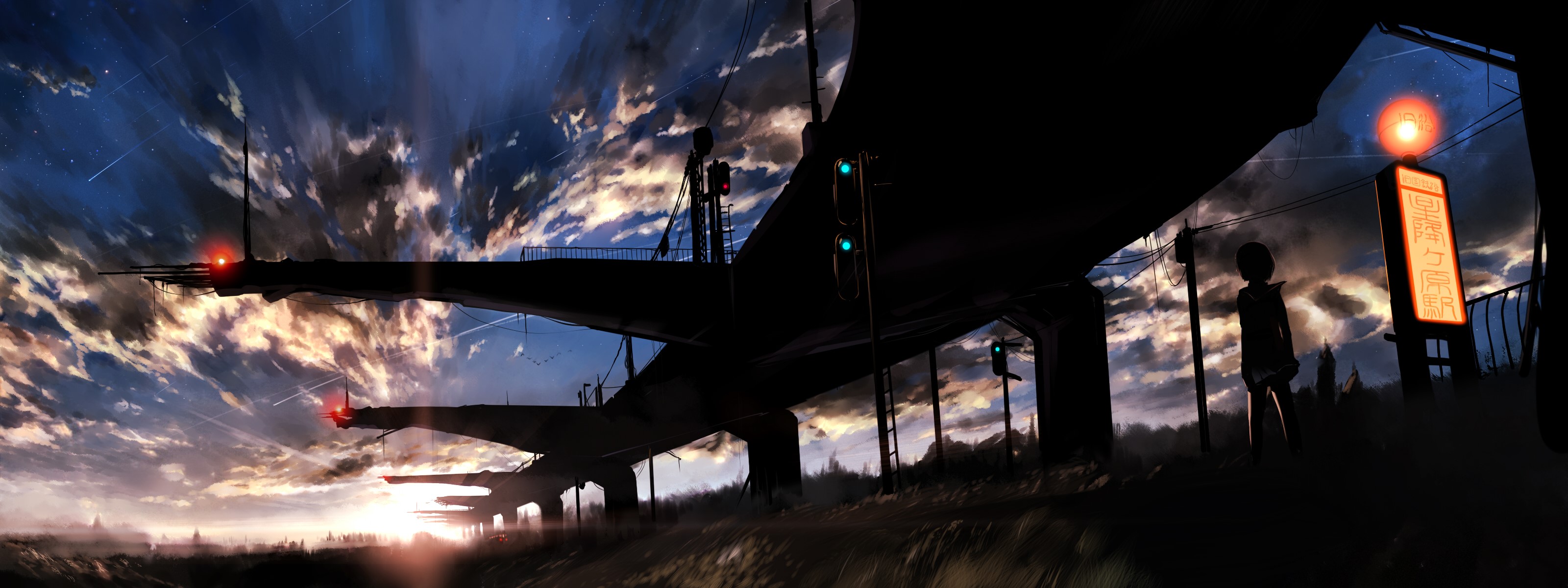 multiple display, bridge, Tsubasa: Reservoir Chronicle, HD Wallpaper