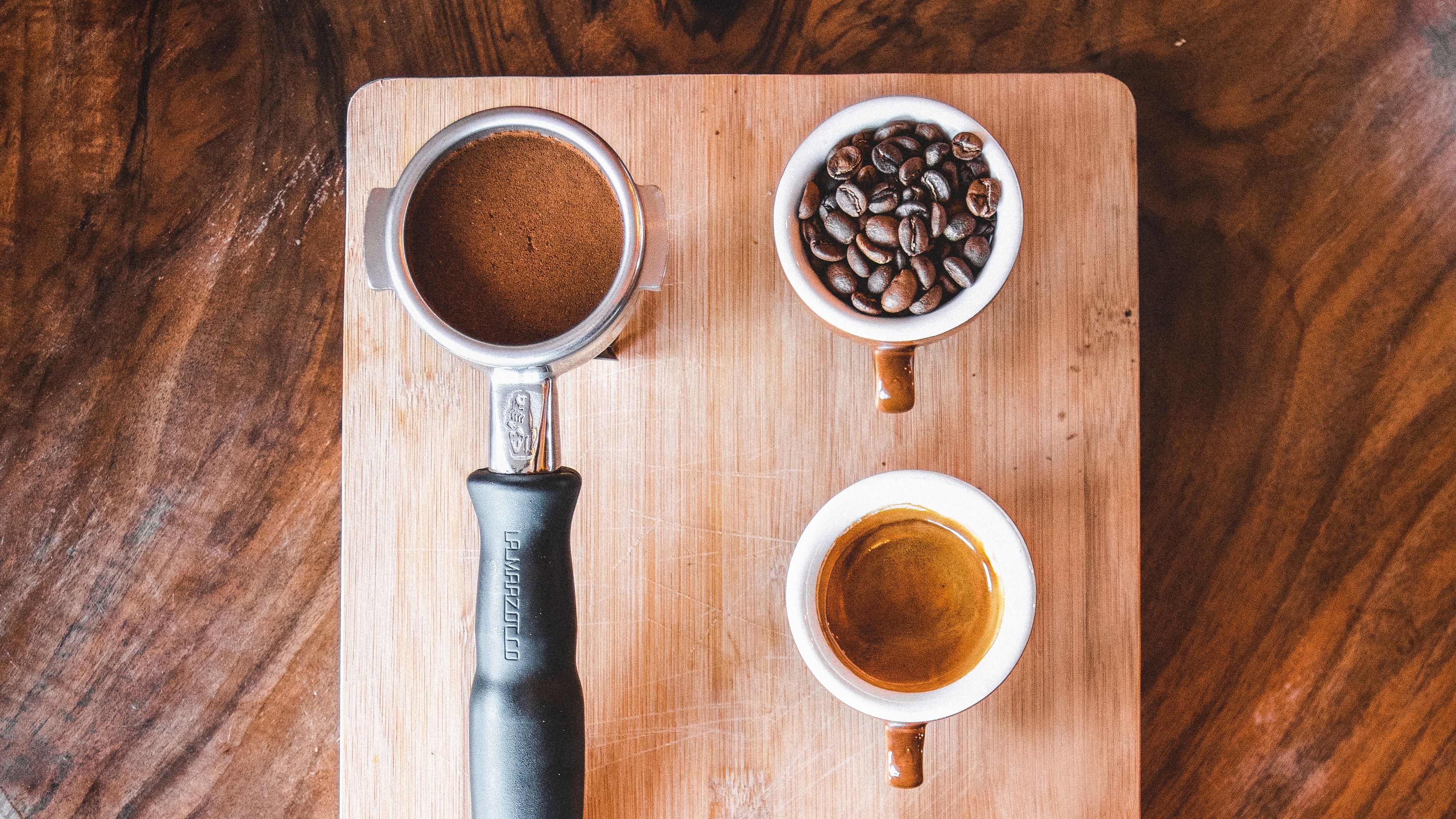 coffee, cups, drink, beans, 4k, HD Wallpaper