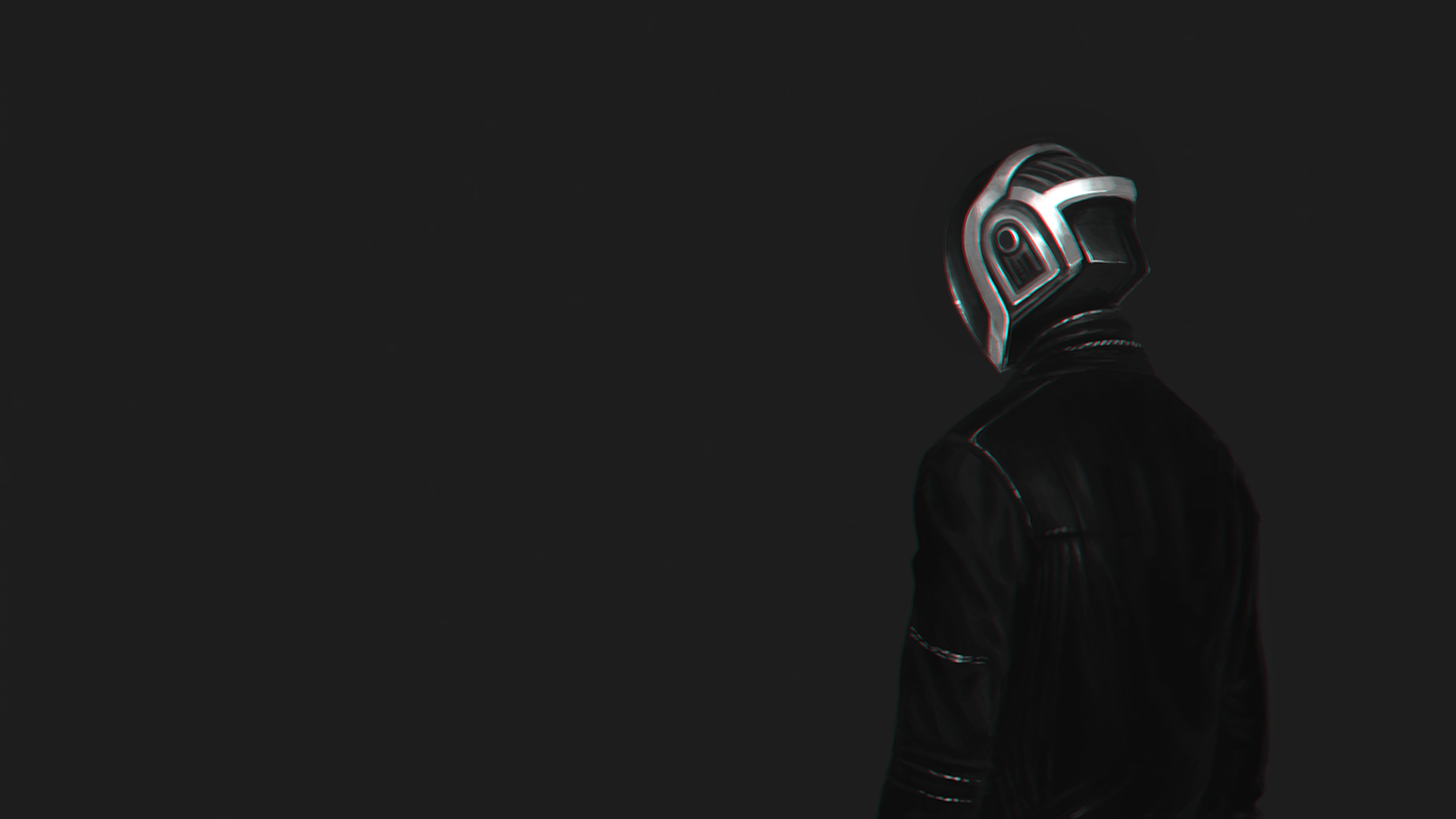 Daft Punk, chromatic aberration, simple background, jacket, HD Wallpaper