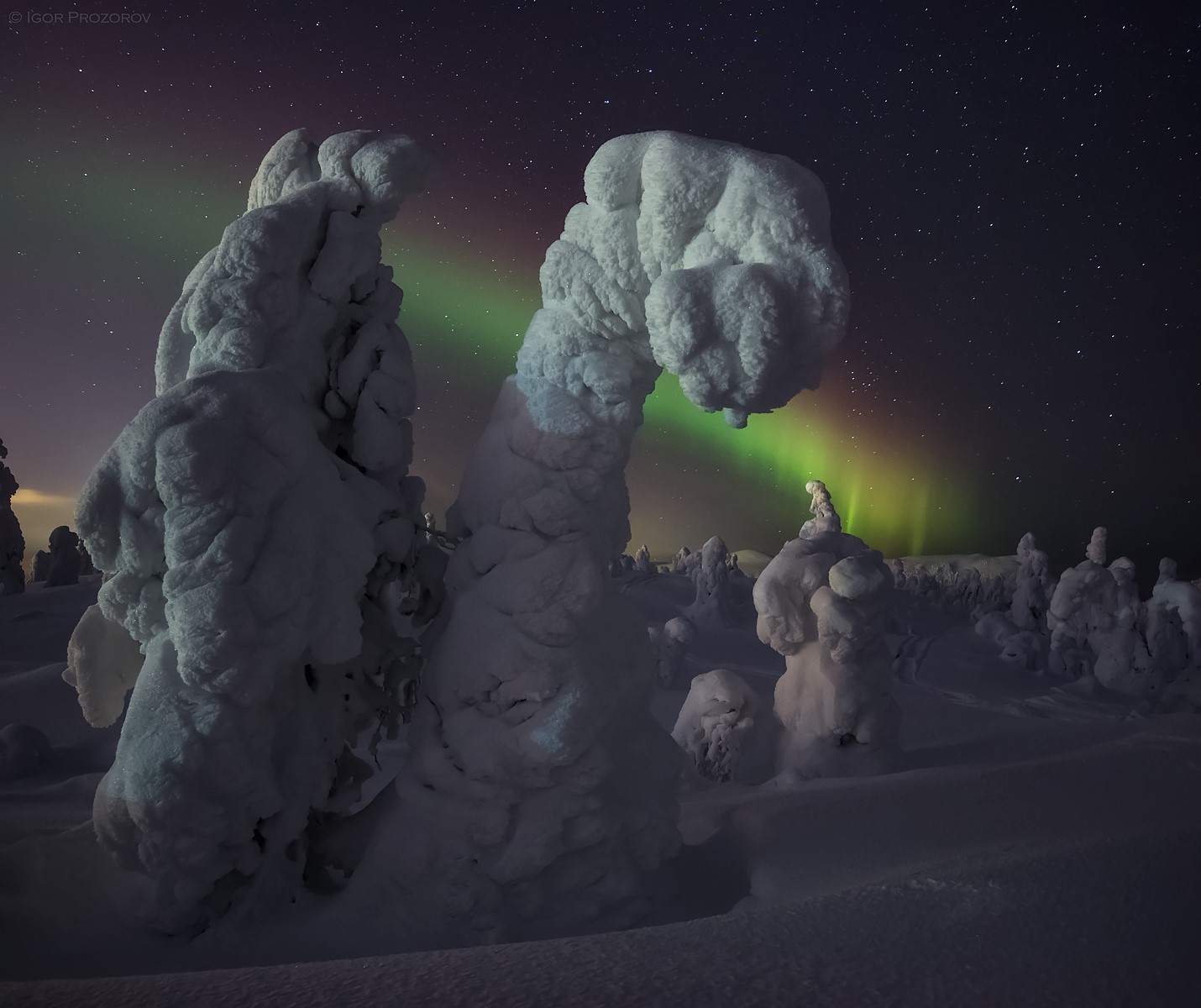 snow, winter, sky, night, nature, HD Wallpaper