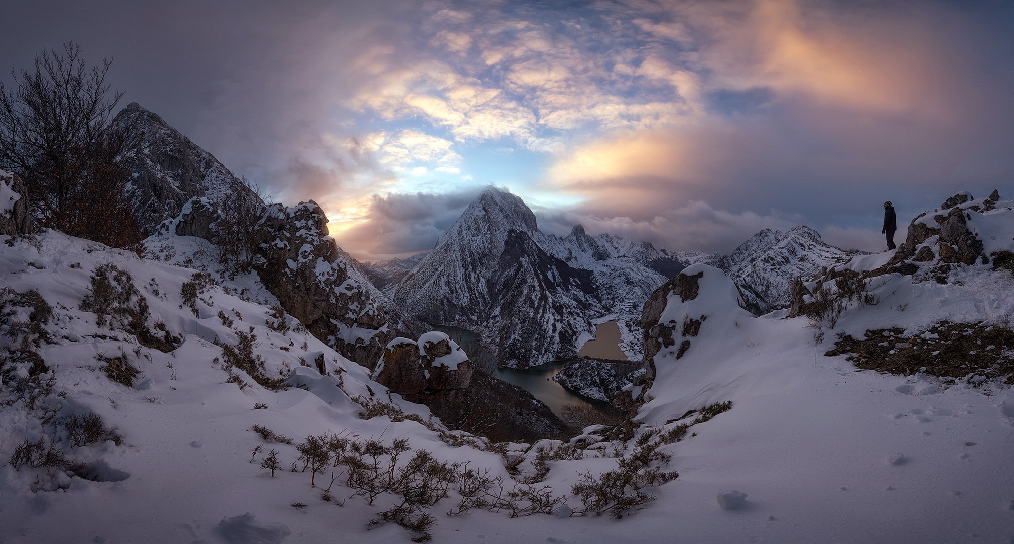 nature, mountains, sky, snow, landscape, HD Wallpaper
