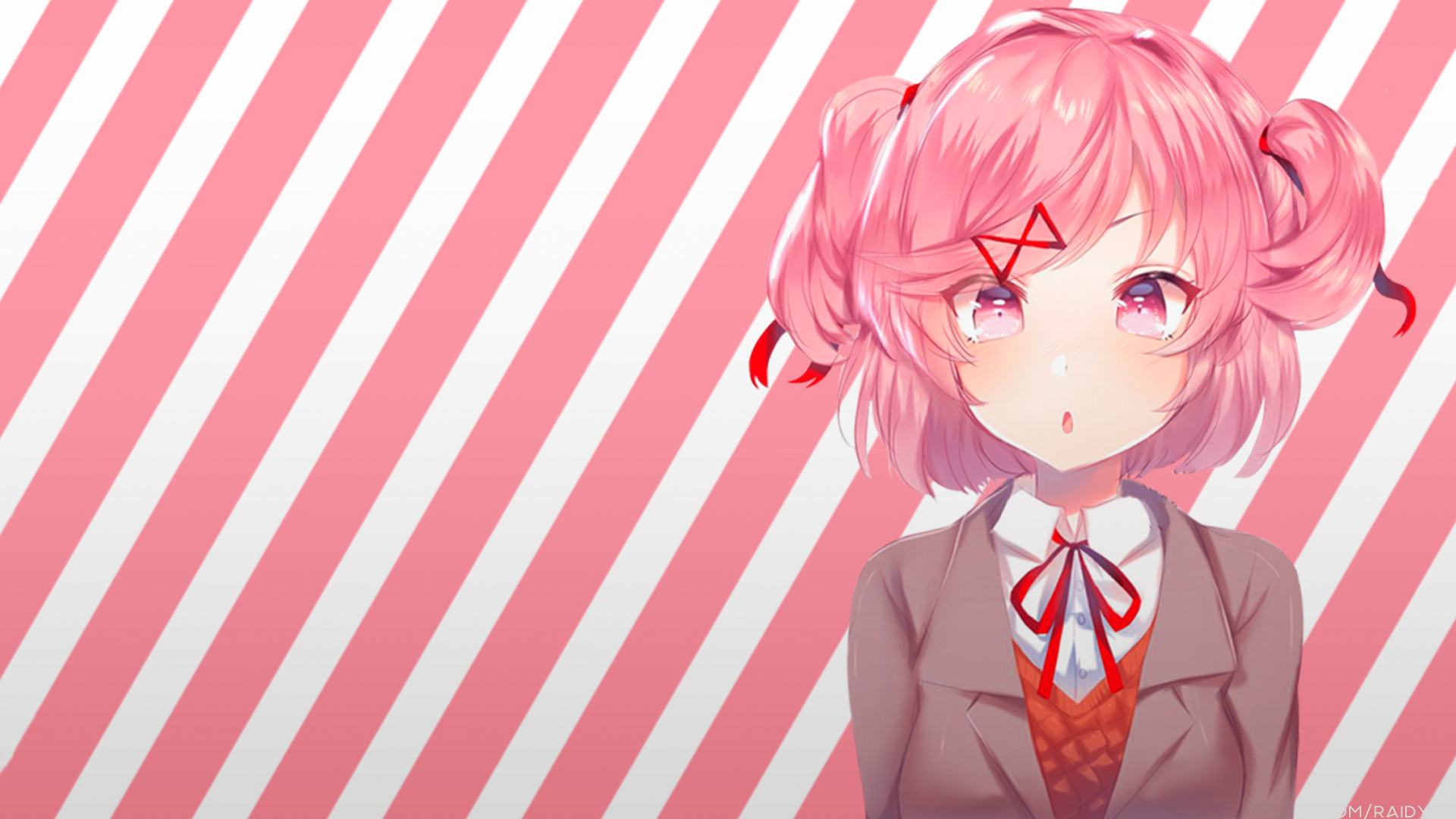 anime, anime girls, picture-in-picture, Doki Doki Literature Club, Natsuki (Doki Doki Literature Club), HD Wallpaper