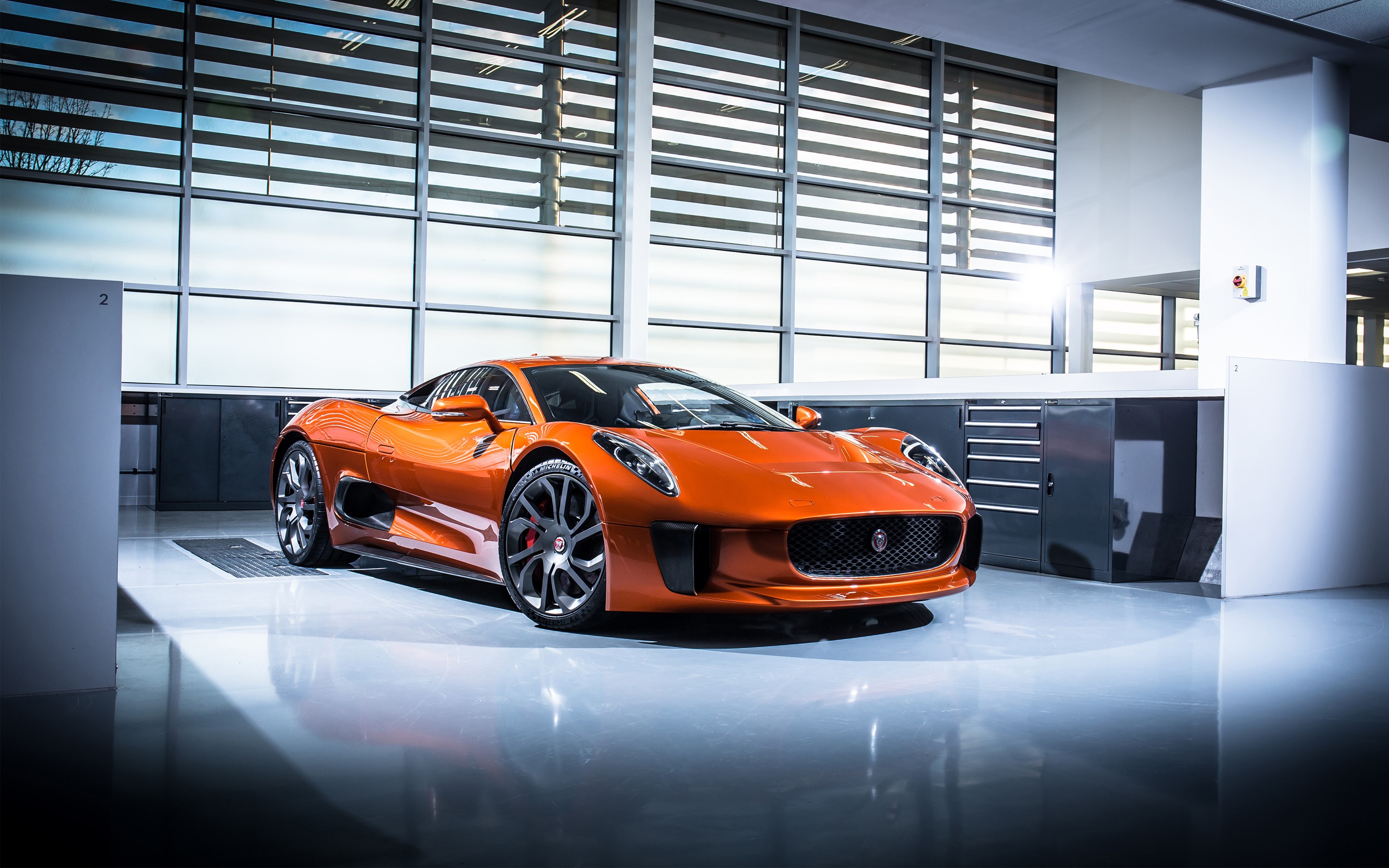 Jaguar C-X75, Jaguar, car, orange, HD Wallpaper