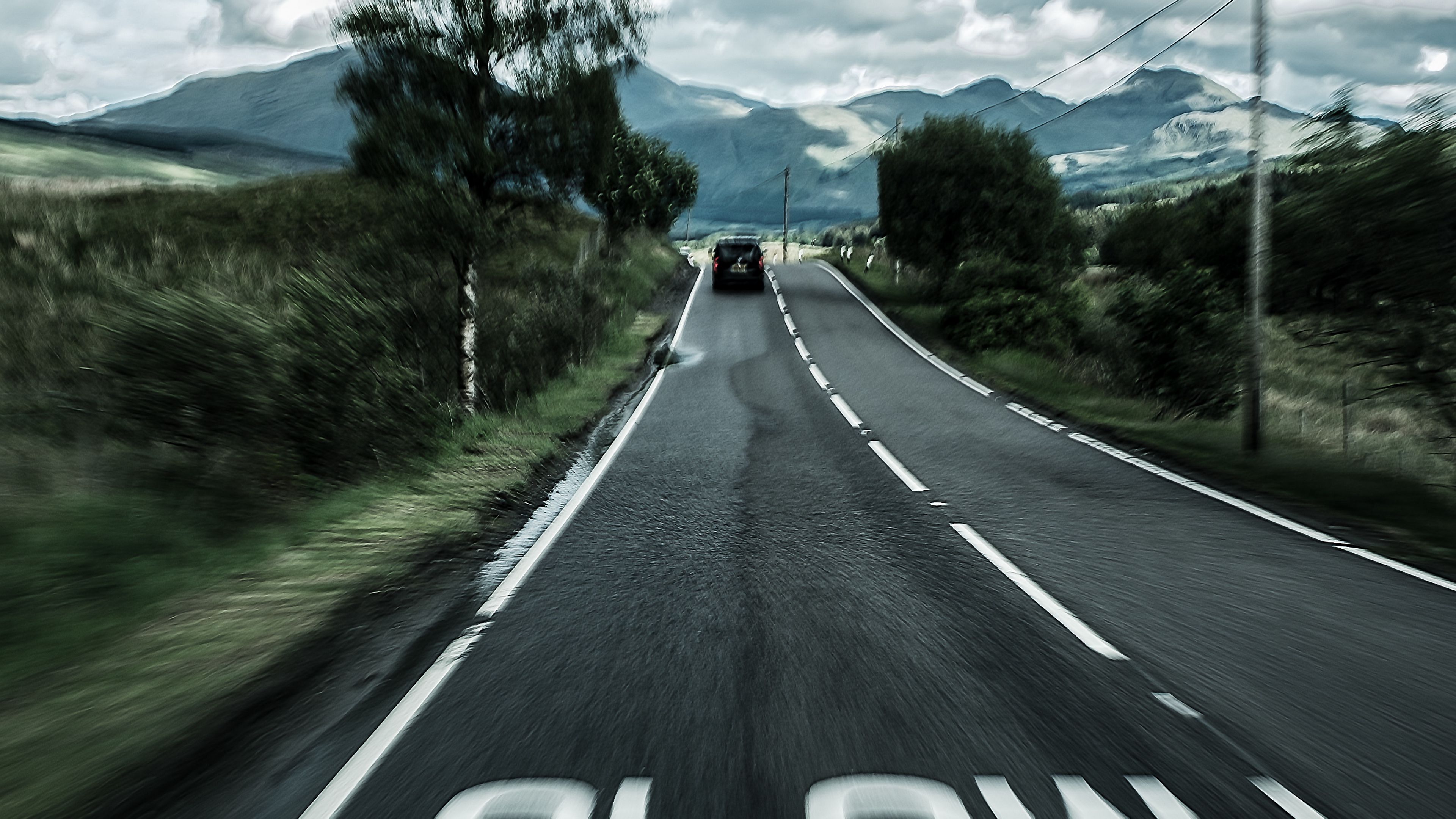 road, marking, asphalt, speed, blur, 4k, HD Wallpaper