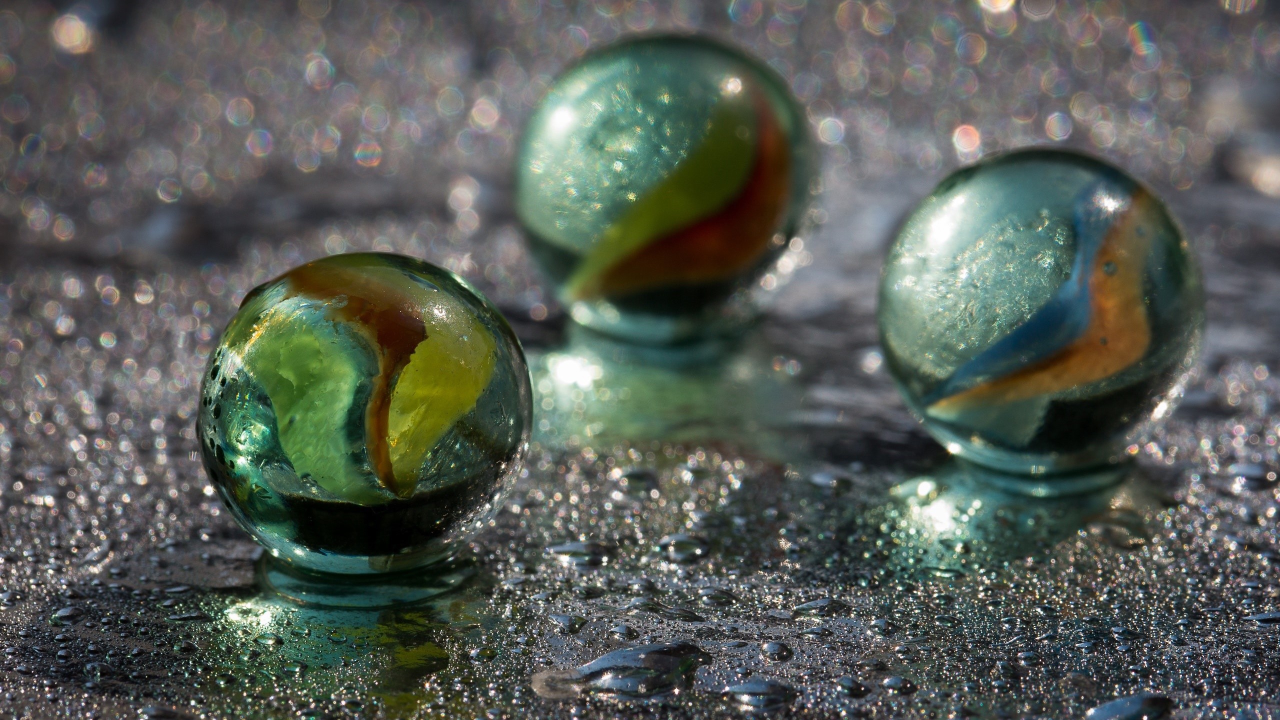 glass, marble, depth of field, water drops, HD Wallpaper
