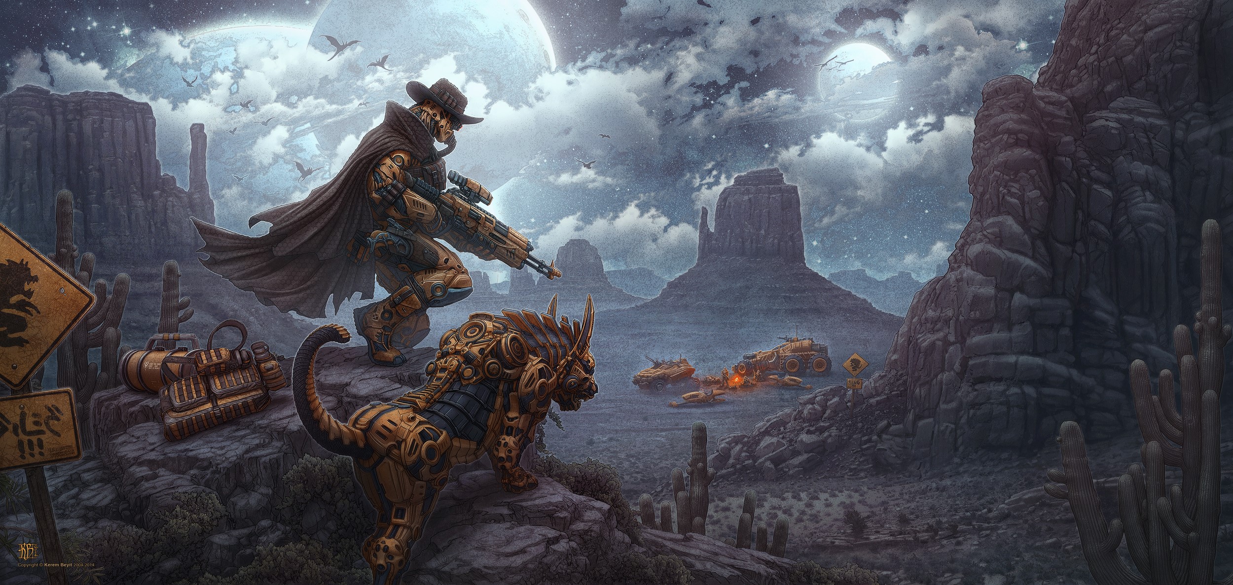 bounty hunter, cowboys, machine, HD Wallpaper