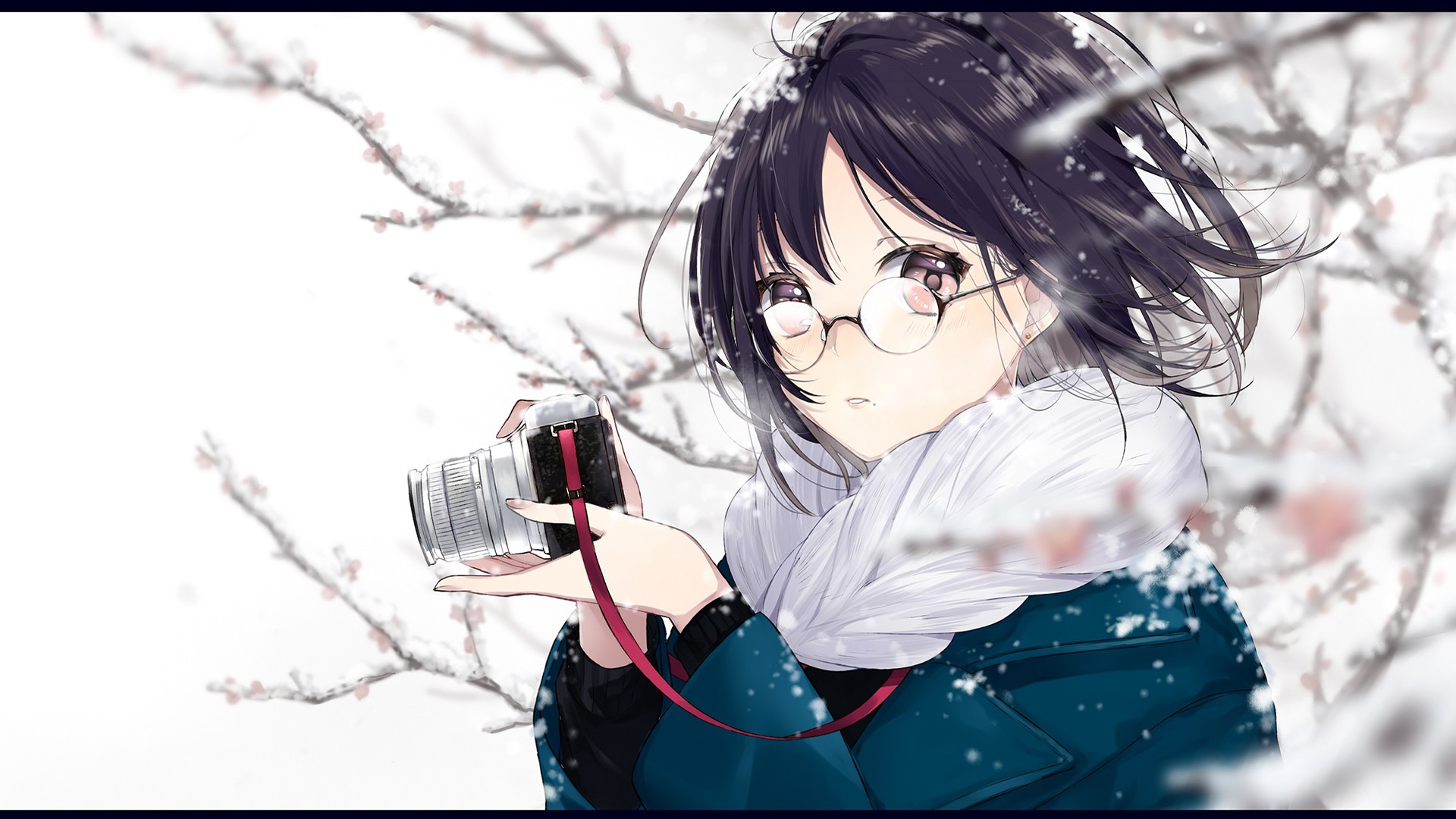 snow, glasses, photographer, HD Wallpaper