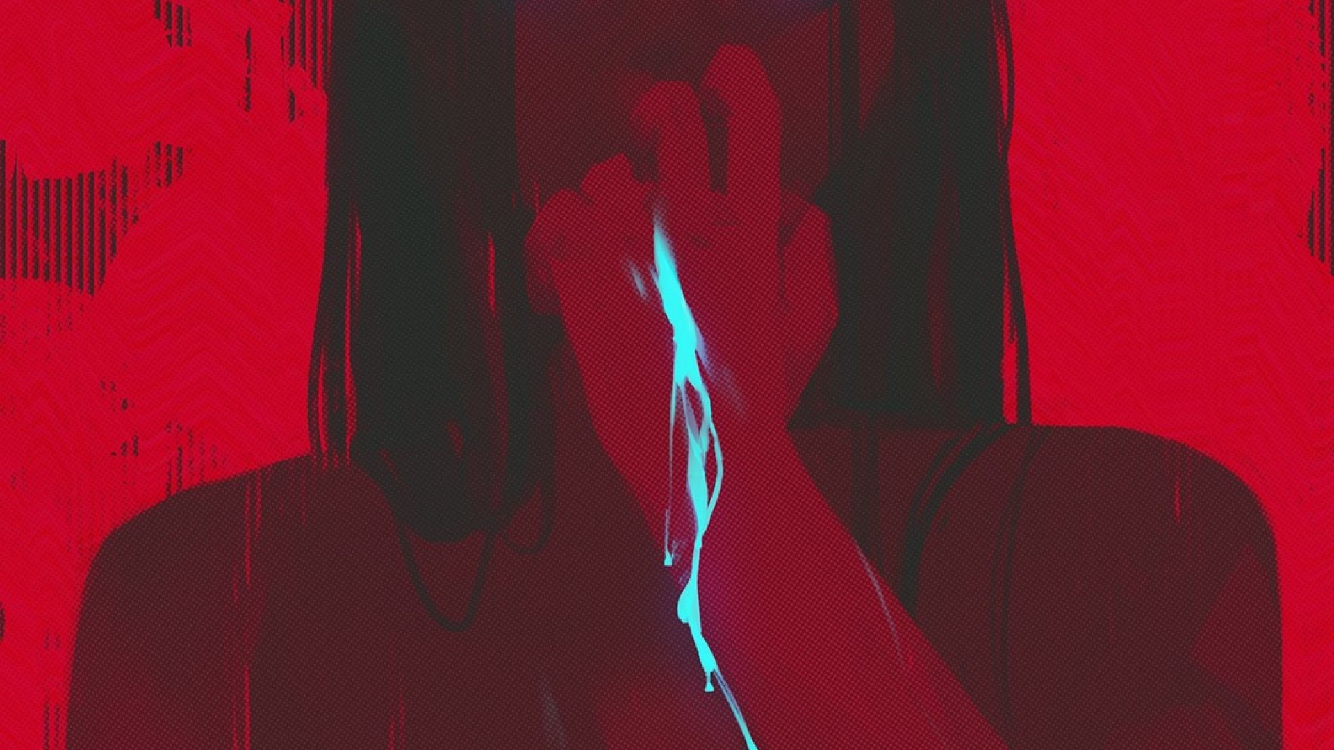 red, black hair, women, injured, HD Wallpaper