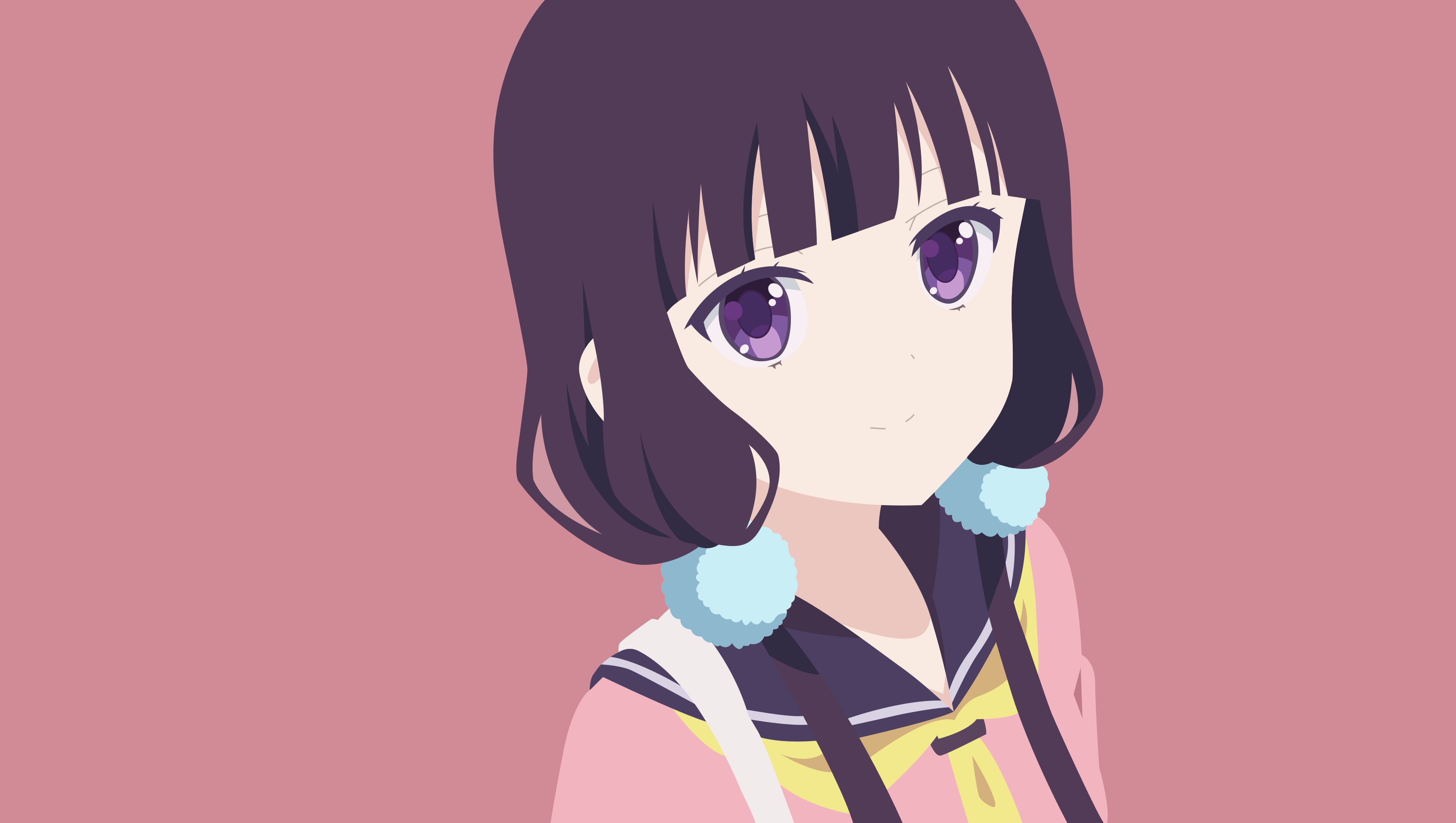 Sakuranomiya Maika, ErominimalistSensei, minimalism, simple background, anime girls, BLEND-S, HD Wallpaper