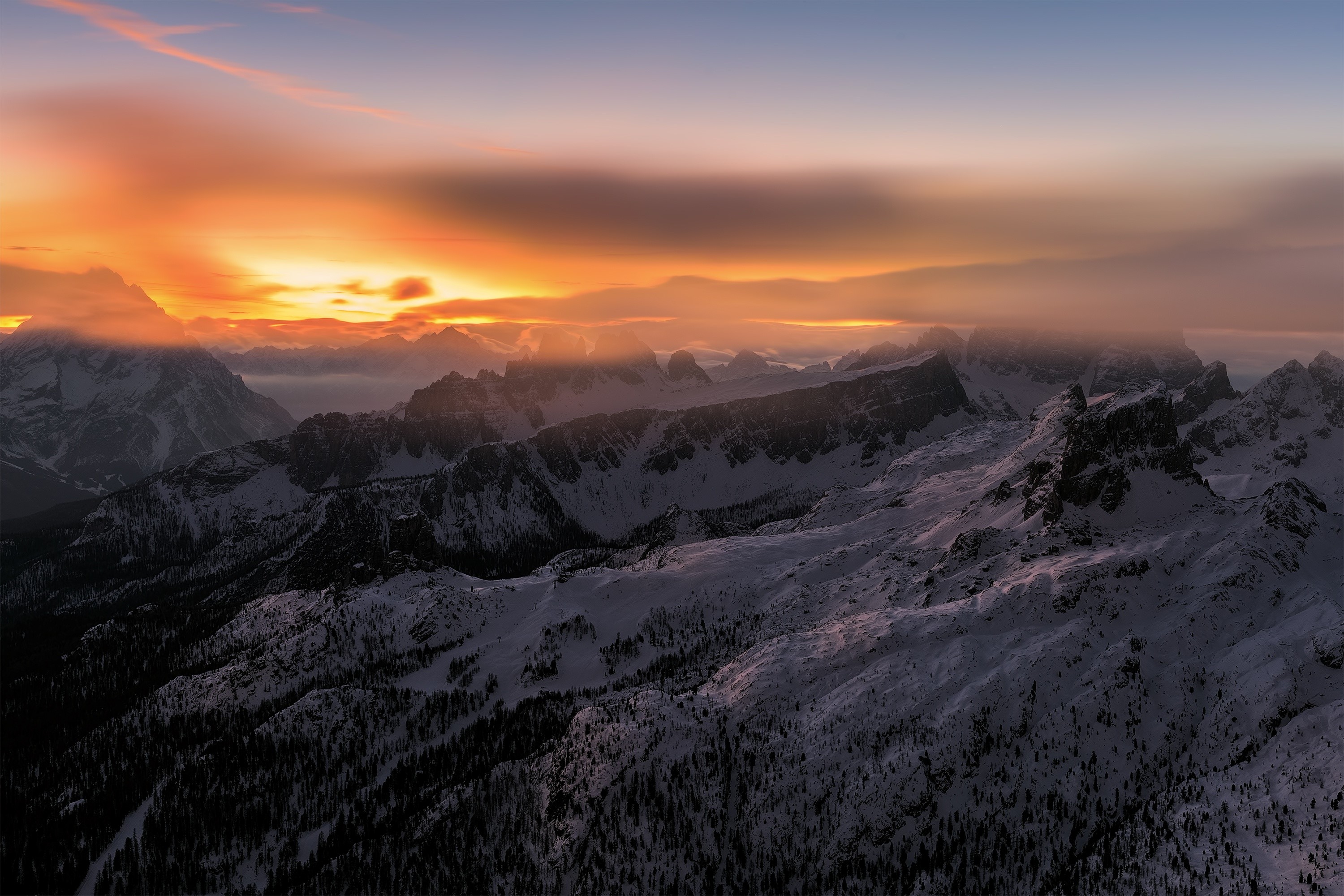 mountains, sky, sunlight, nature, HD Wallpaper