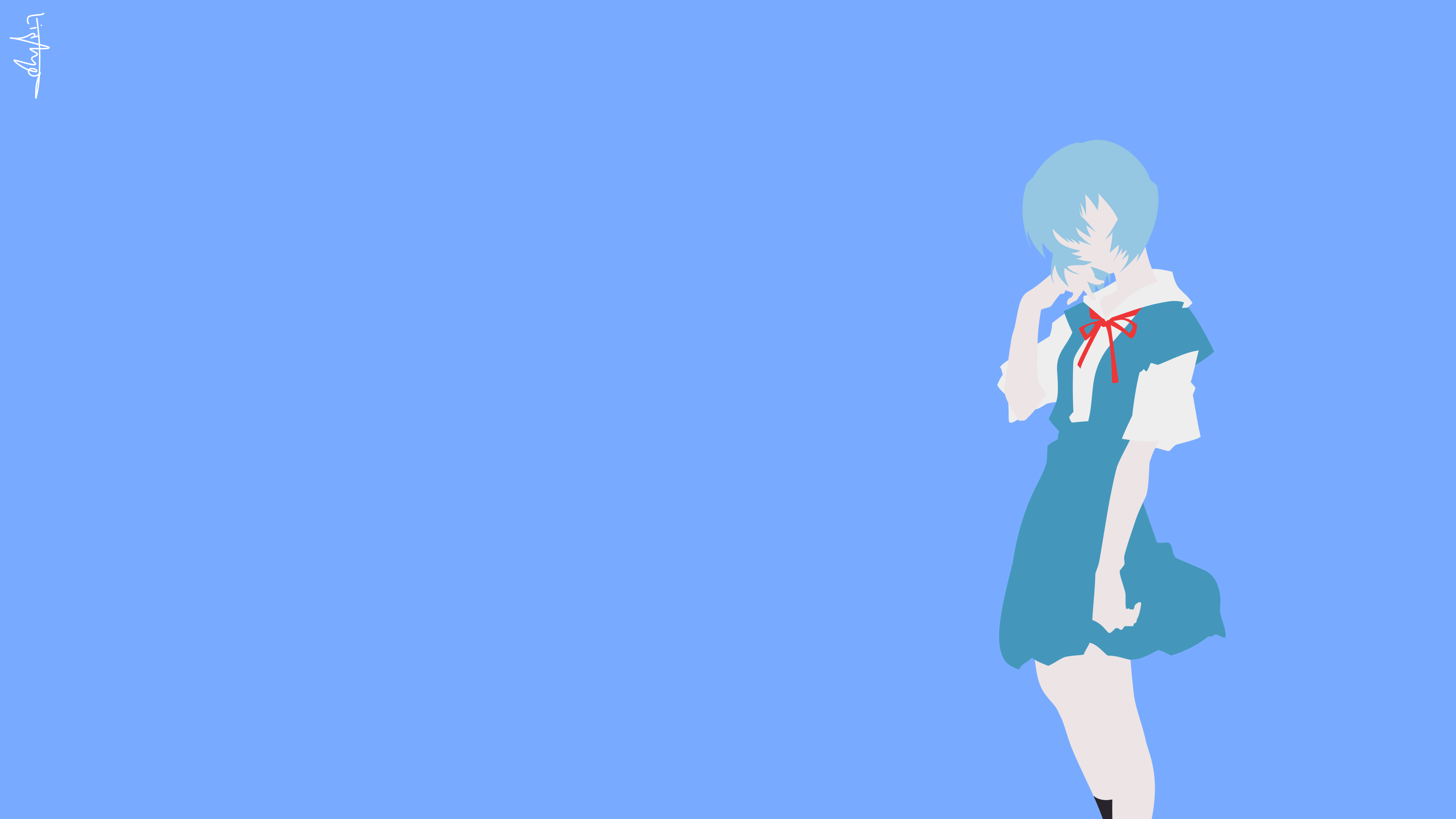Neon Genesis Evangelion, Ayanami Rei, simple background, vector art, HD Wallpaper