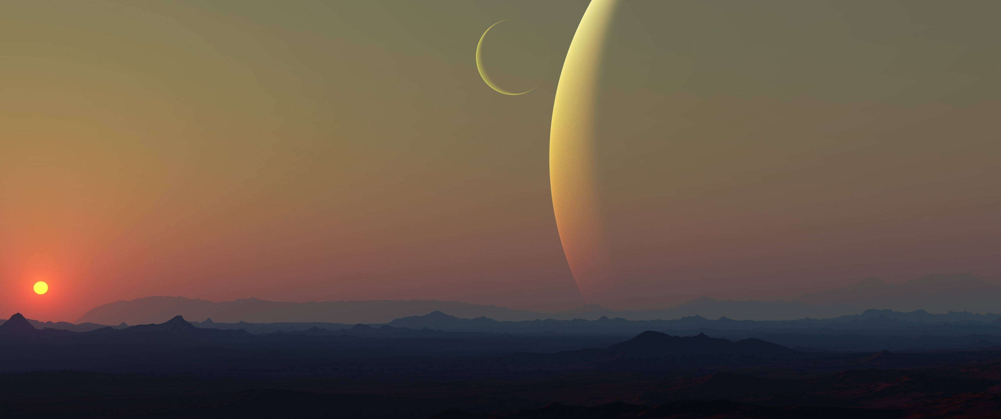 space, planet, Sun, Moon, HD Wallpaper