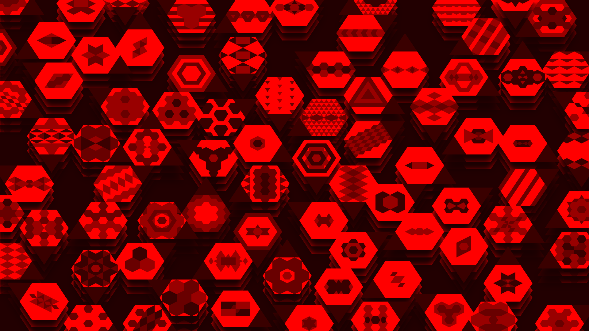 abstract, shapes, digital art, geometry, red, HD Wallpaper