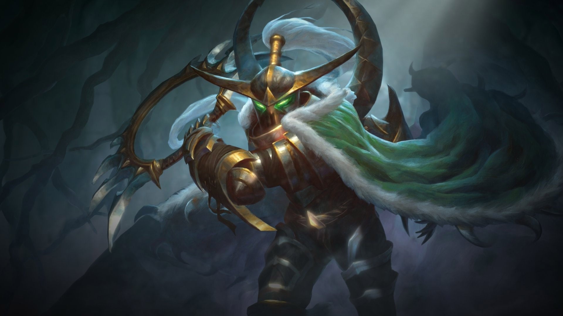video games, Hearthstone, Warcraft, digital art, artwork, women, Maiev Shadowsong, green eyes, Blizzard Entertainment, HD Wallpaper