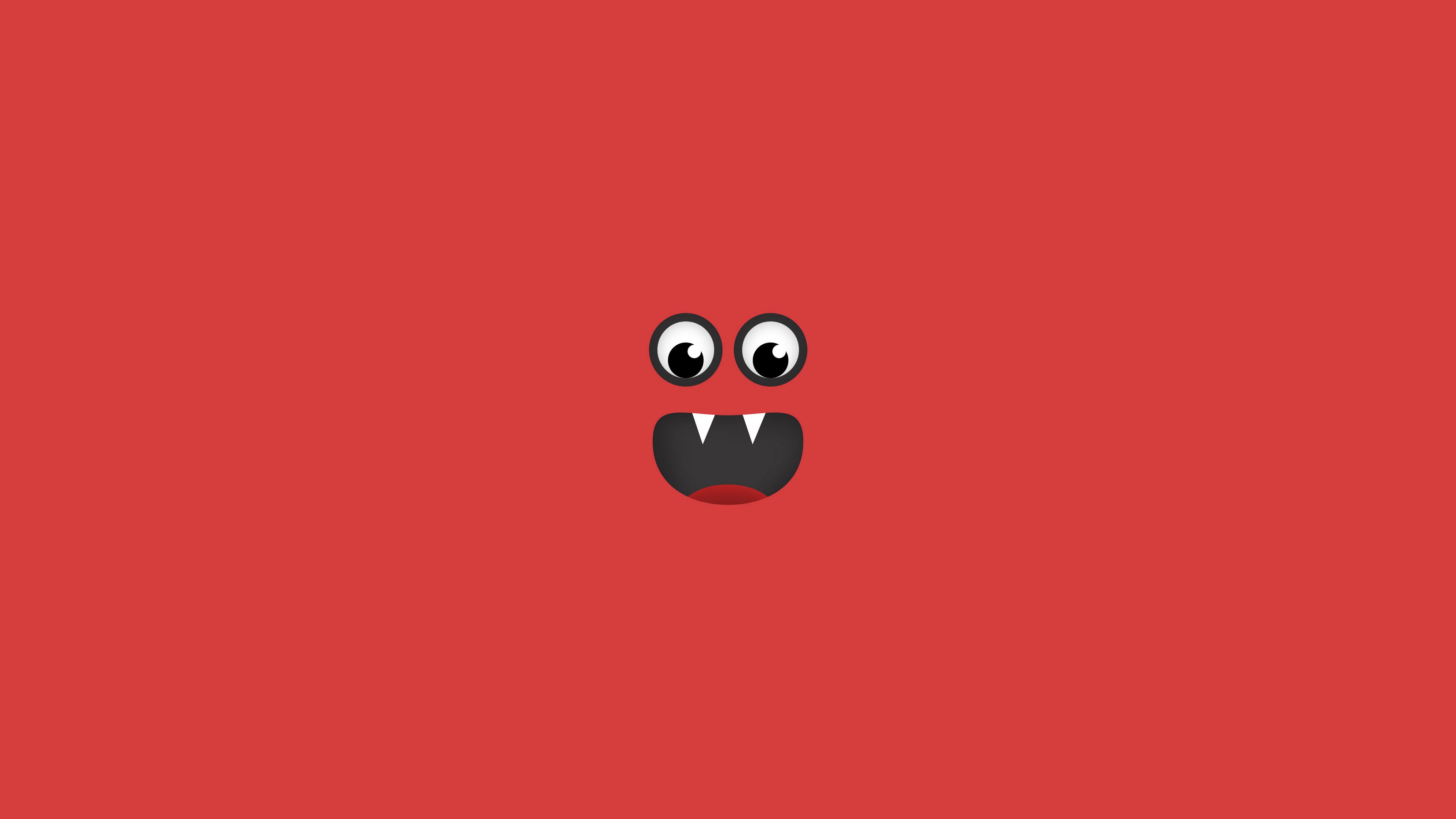 face, grin, fangs, vector, art, minimalism, 4k, HD Wallpaper