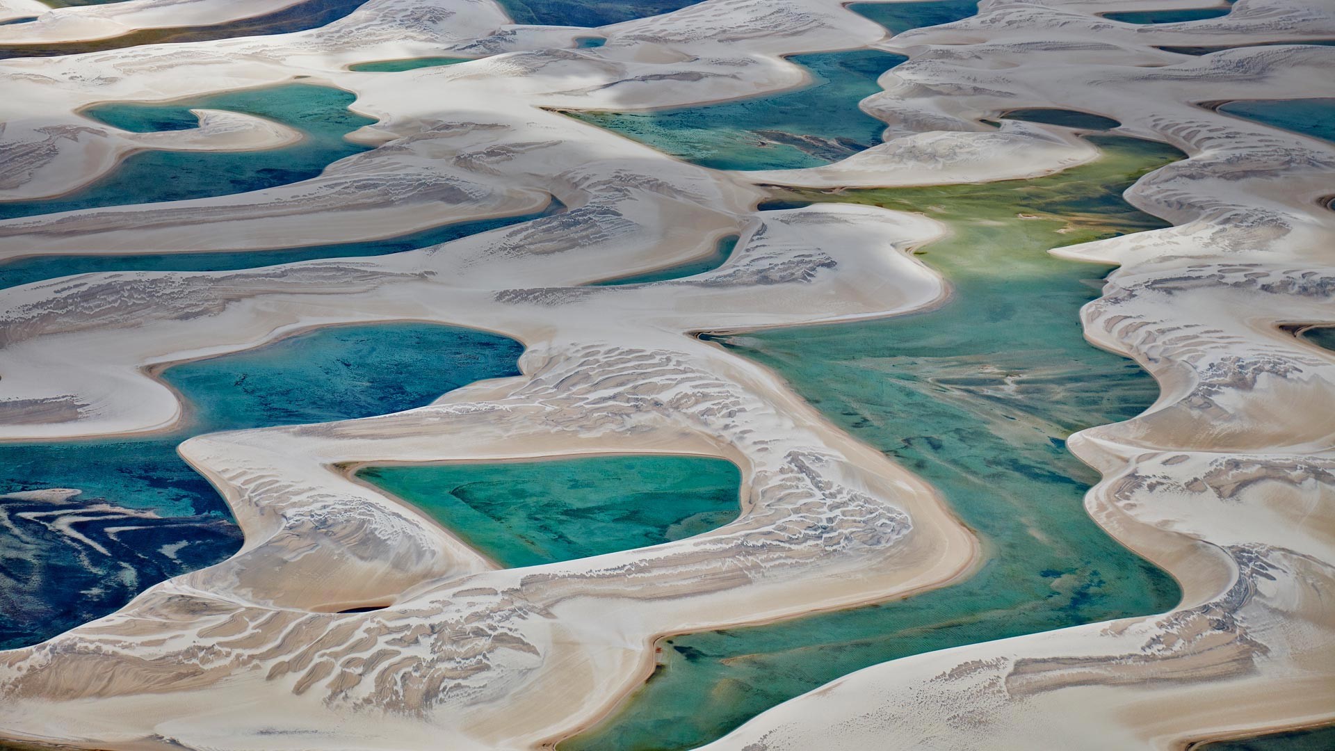 Brazil, dunes, water, aerial view, turquoise, HD Wallpaper