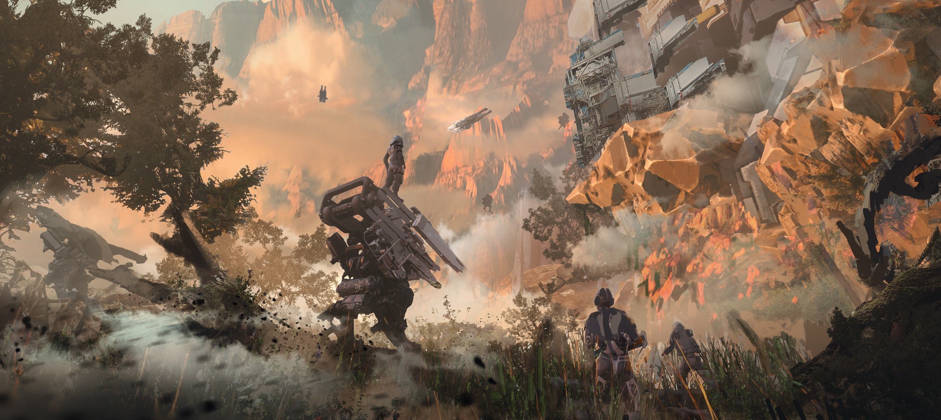 digital art, artwork, science fiction, landscape, Wadim Kashin, HD Wallpaper