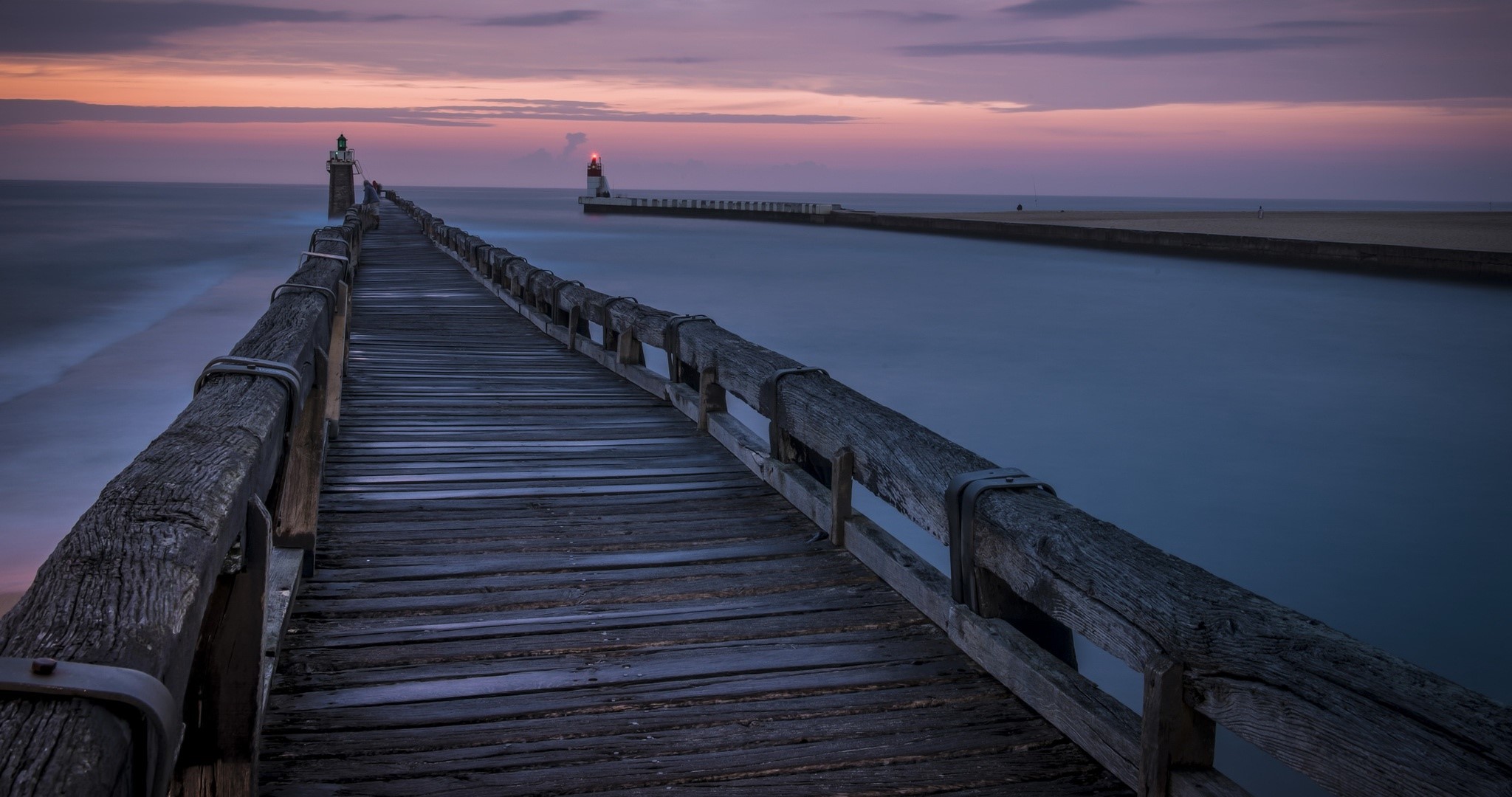 pier, sea, sky, HD Wallpaper