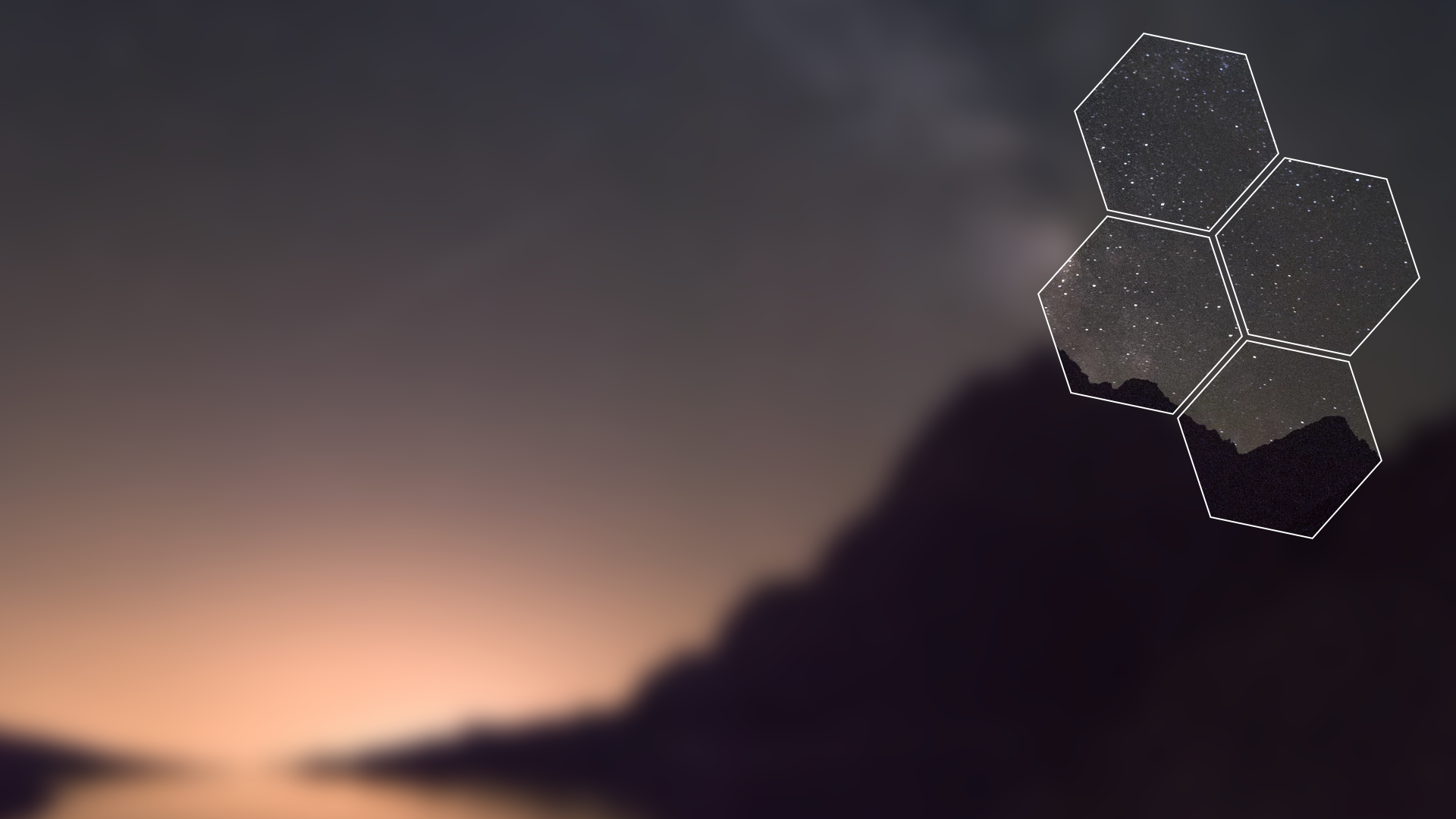 hexagon, blurred, landscape, HD Wallpaper