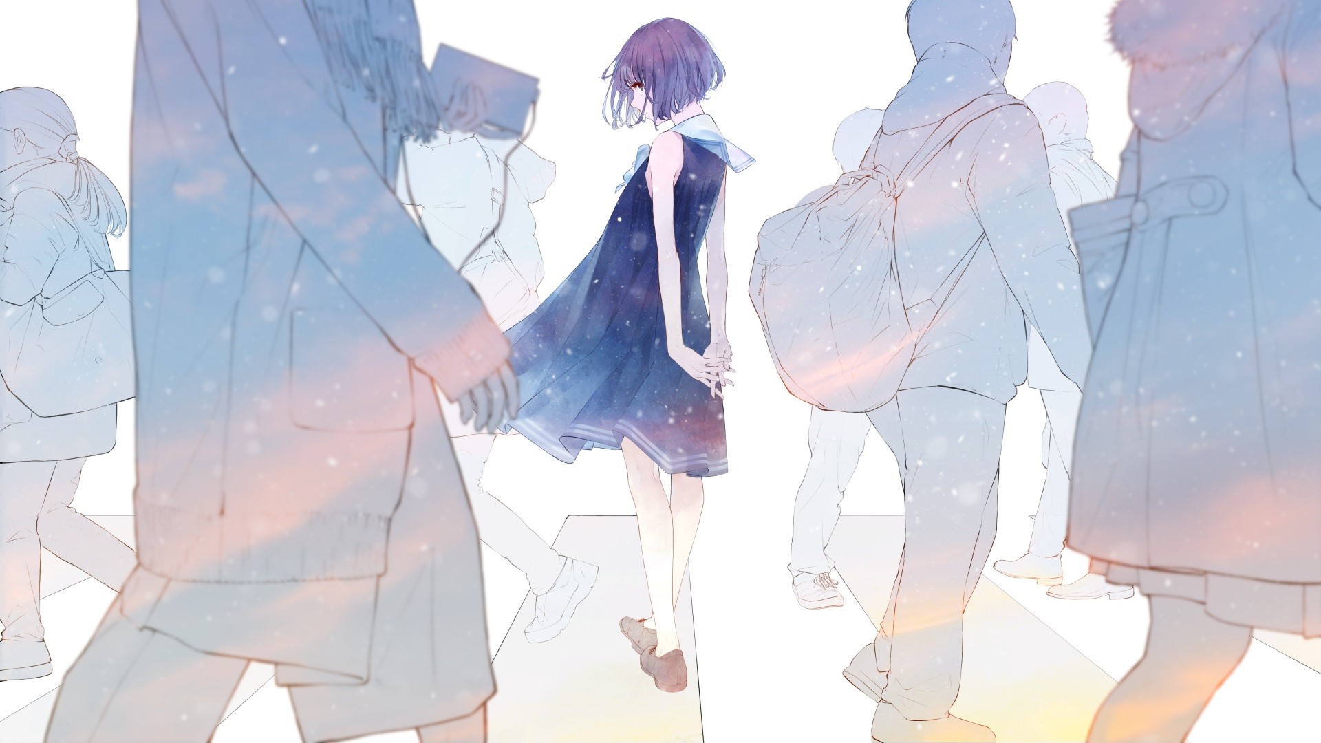 original characters, dress, anime girls, anime, HD Wallpaper