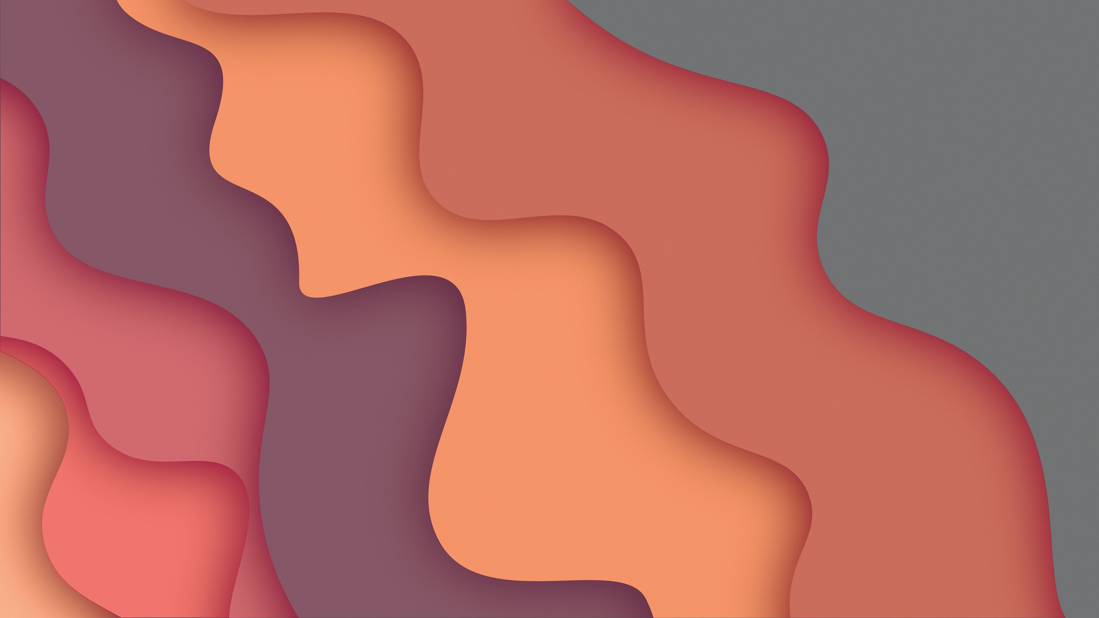 waves, colorful, winding, texture, abstraction, 4k, HD Wallpaper
