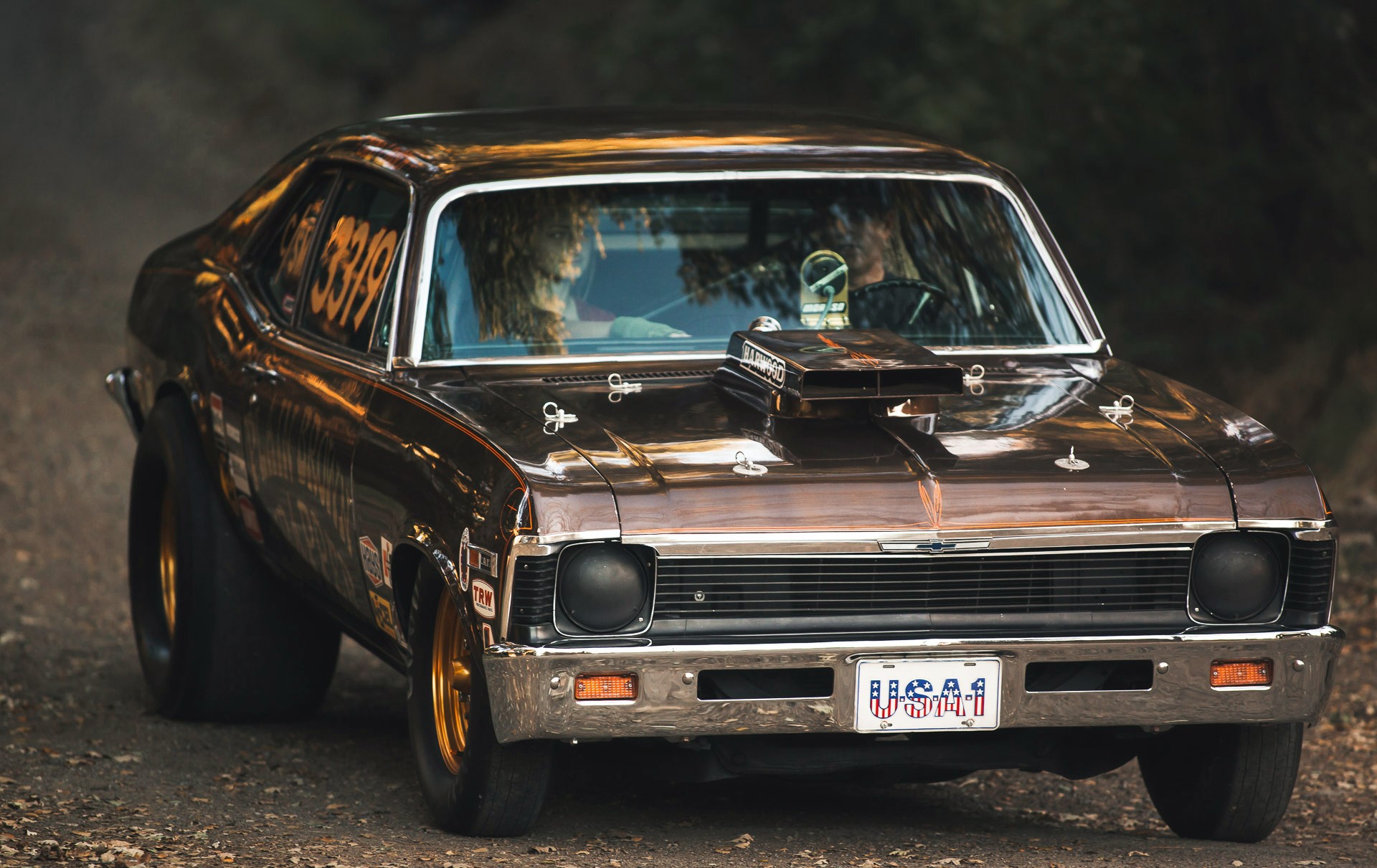 Speedhunters, car, vehicle, Chevrolet, Chevrolet Nova, depth of field, colored wheels, HD Wallpaper