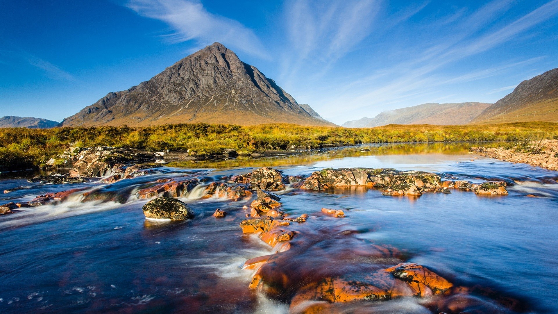 nature, landscape, river, mountains, long exposure, HD Wallpaper