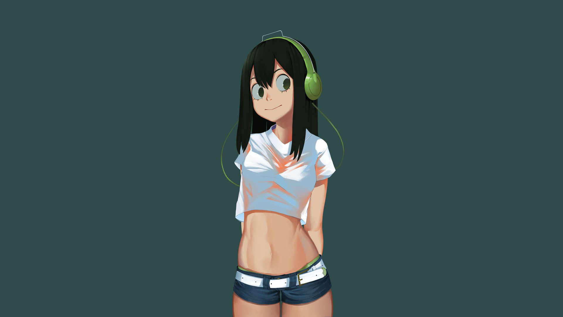 Boku no Hero Academia, Tsuyu Asui, simple background, HD Wallpaper
