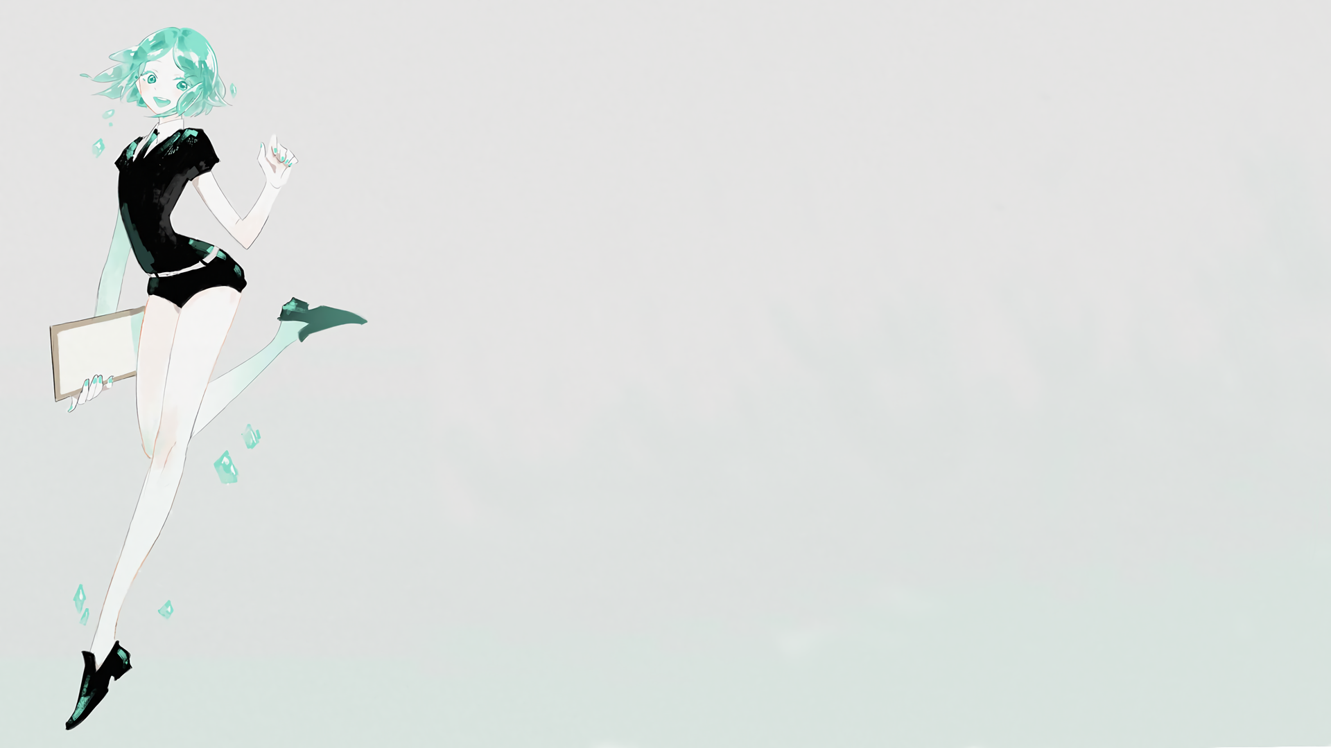 Houseki no Kuni, Phos (Houseki no Kuni), simple background, anime, HD Wallpaper