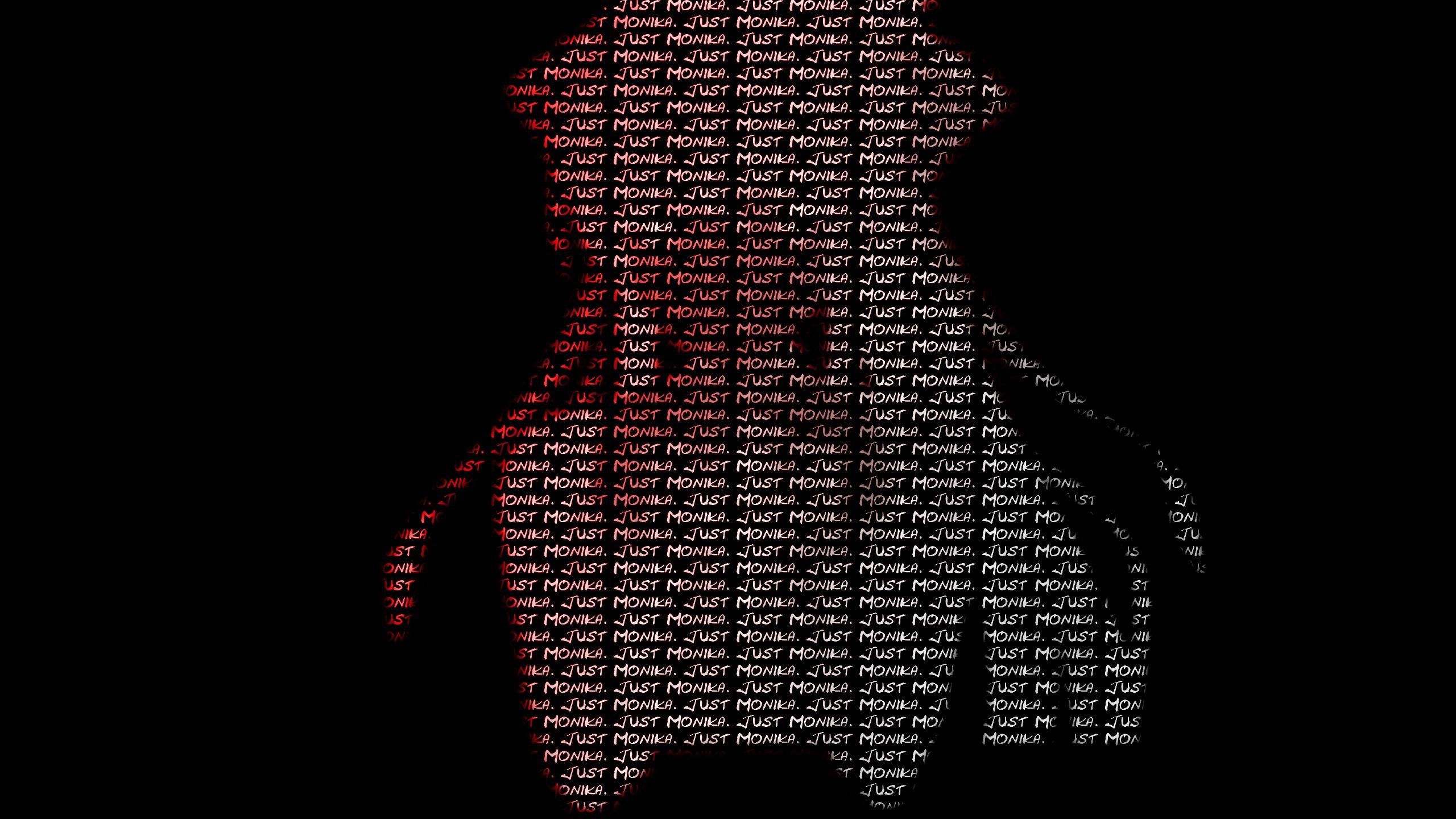 Doki Doki Literature Club, Monika (Doki Doki Literature Club), simple background, HD Wallpaper