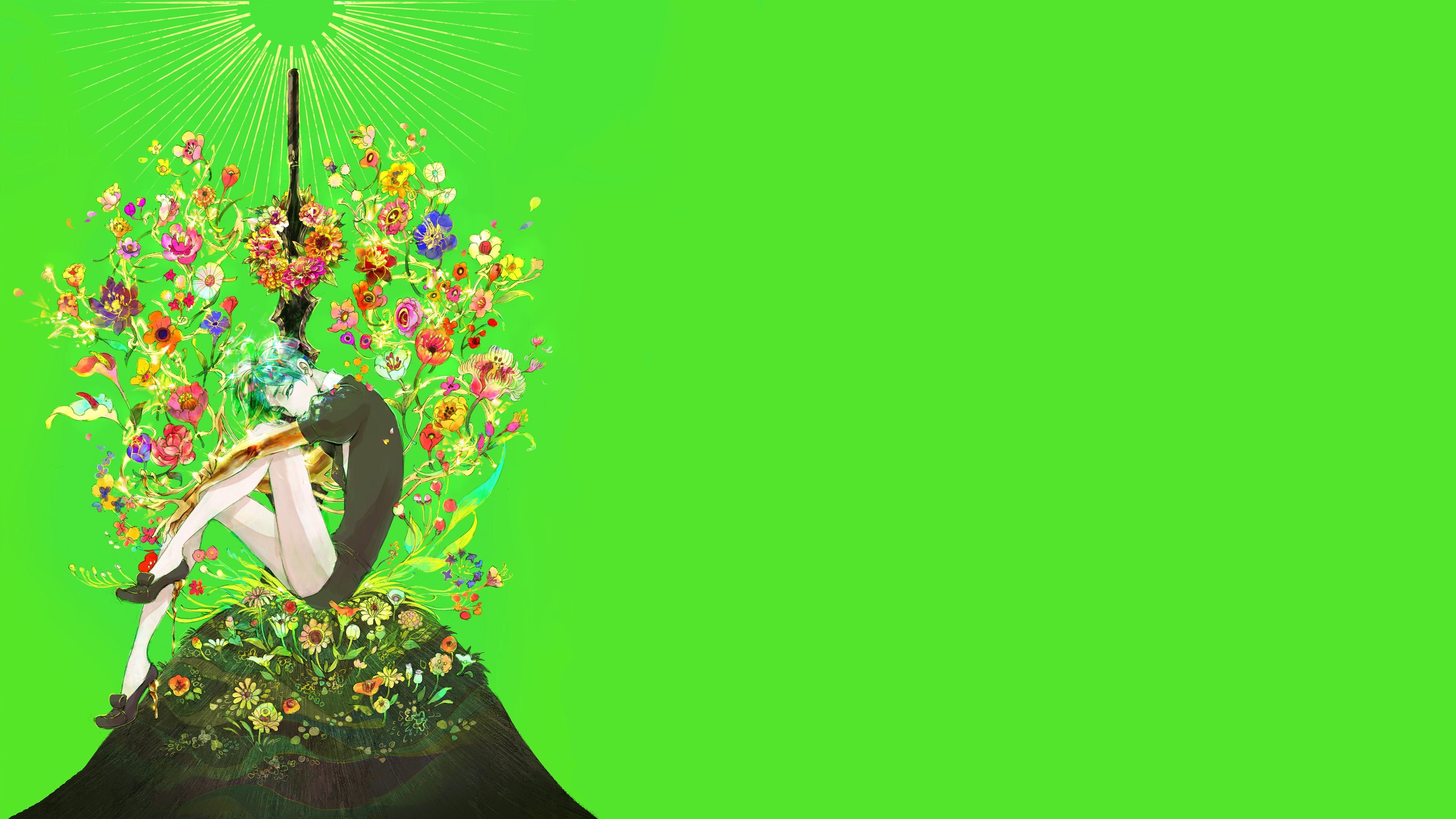 Houseki no Kuni, Phos (Houseki no Kuni), simple background, jewels, HD Wallpaper