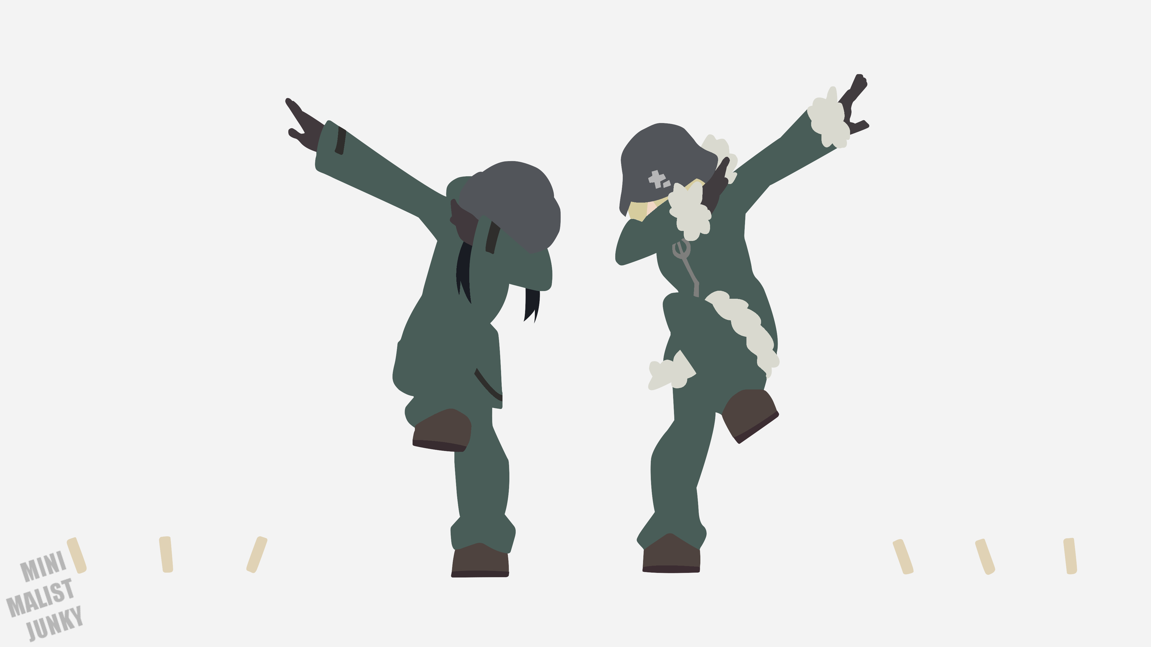 Shoujo Shuumatsu Ryokou, Chito (Shoujo Shuumatsu Ryokou), Yuuri (Shoujo Shuumatsu Ryokou), anime girls, minimalism, simple background, MinimalistJunky, HD Wallpaper