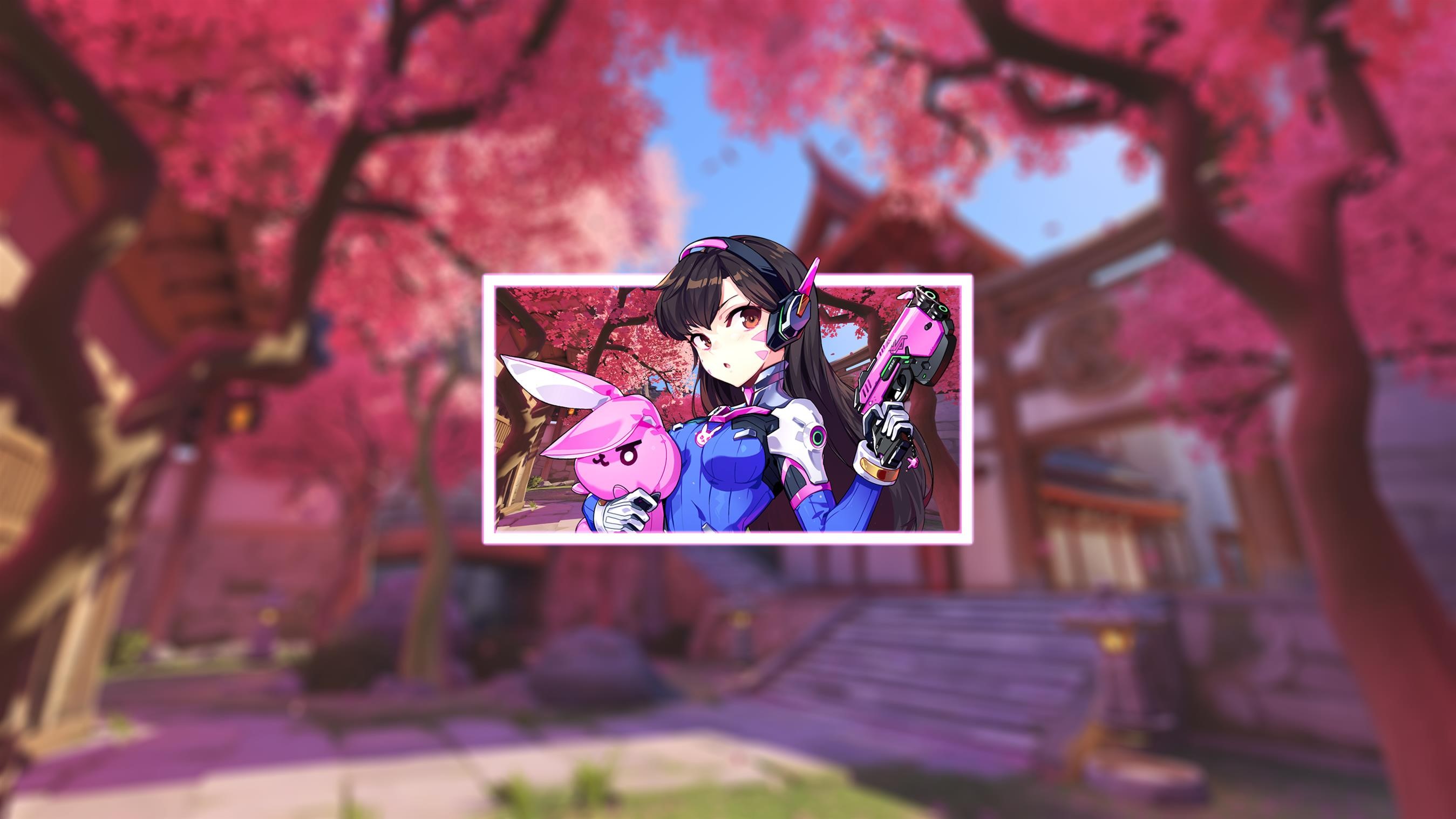 D.Va (Overwatch), anime girls, render in shapes, Overwatch, picture-in-picture, HD Wallpaper