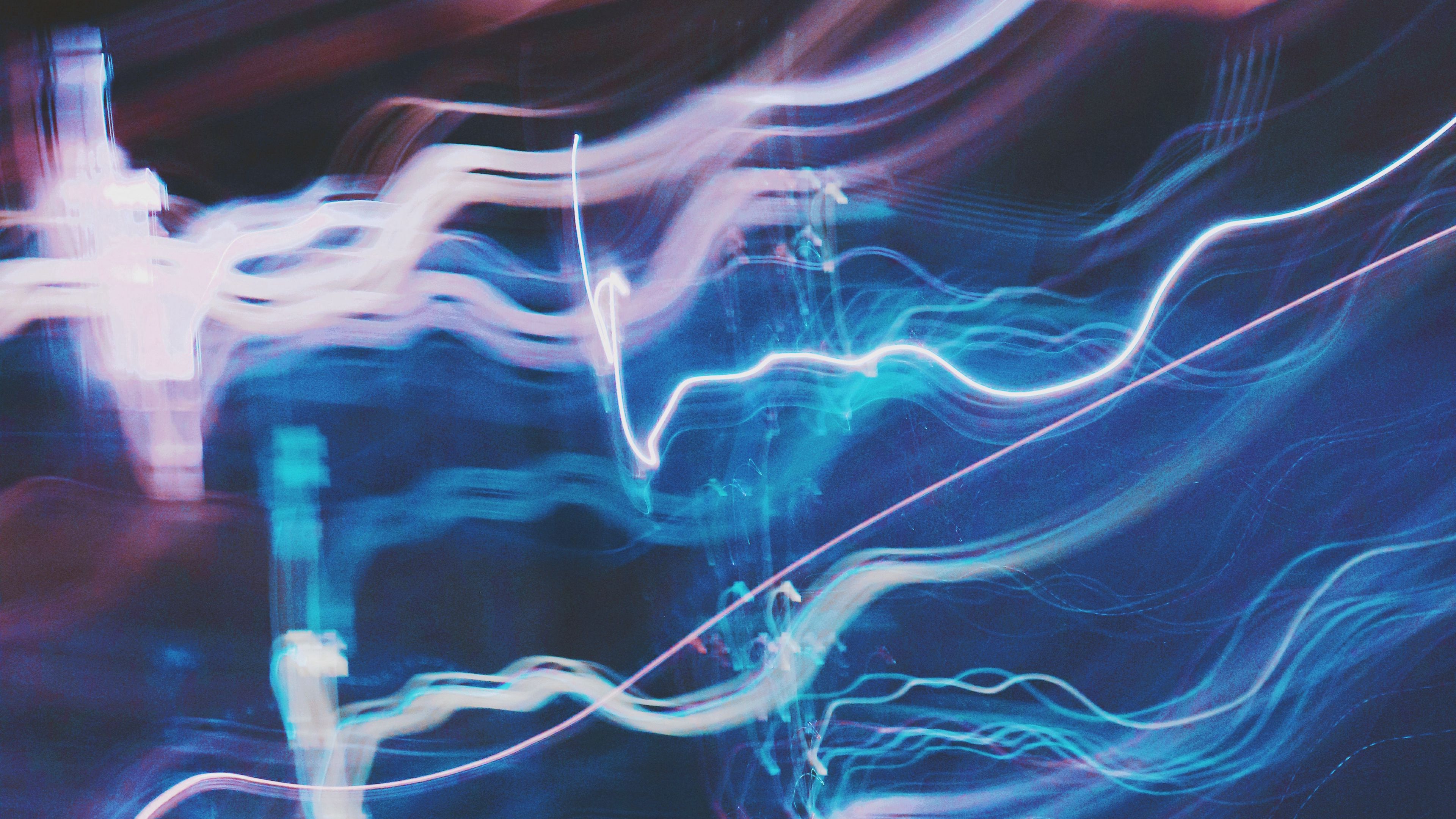 lines, light, long exposure, motion, blur, 4k, HD Wallpaper