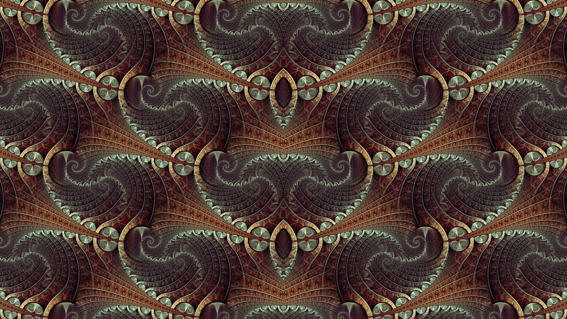 abstract, fractal, pattern, symmetry, digital art, HD Wallpaper