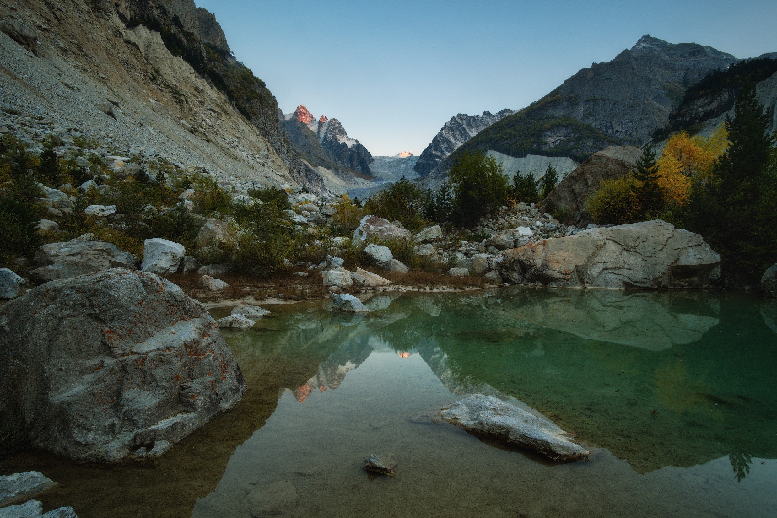 mountains, water, landscape, nature, reflection, HD Wallpaper