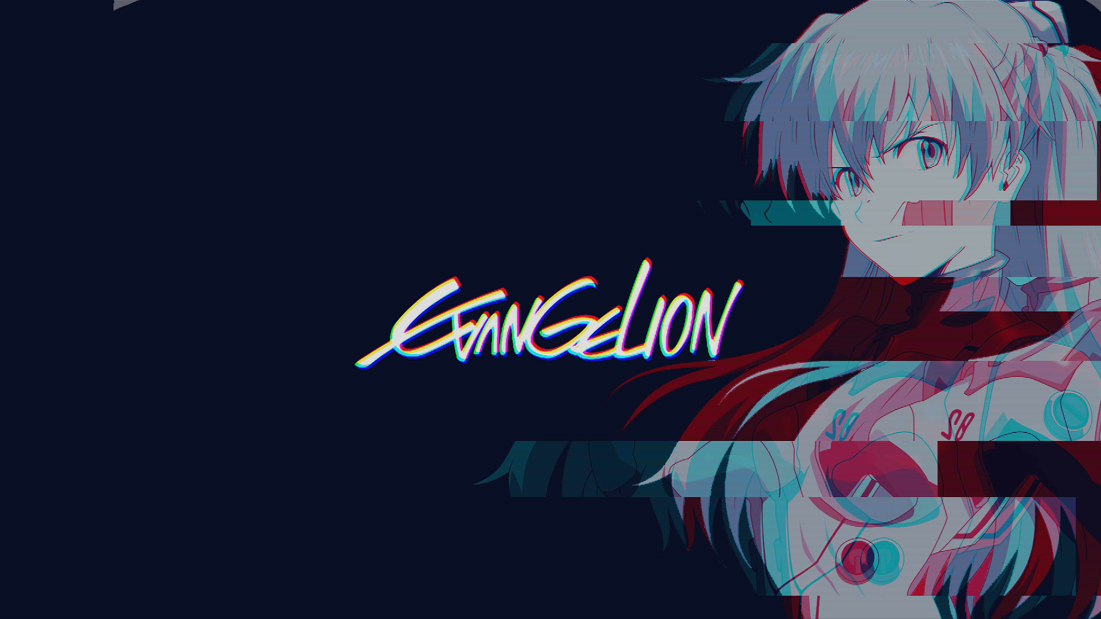 Neon Genesis Evangelion, Asuka Langley Soryu, simple background, glitch art, HD Wallpaper
