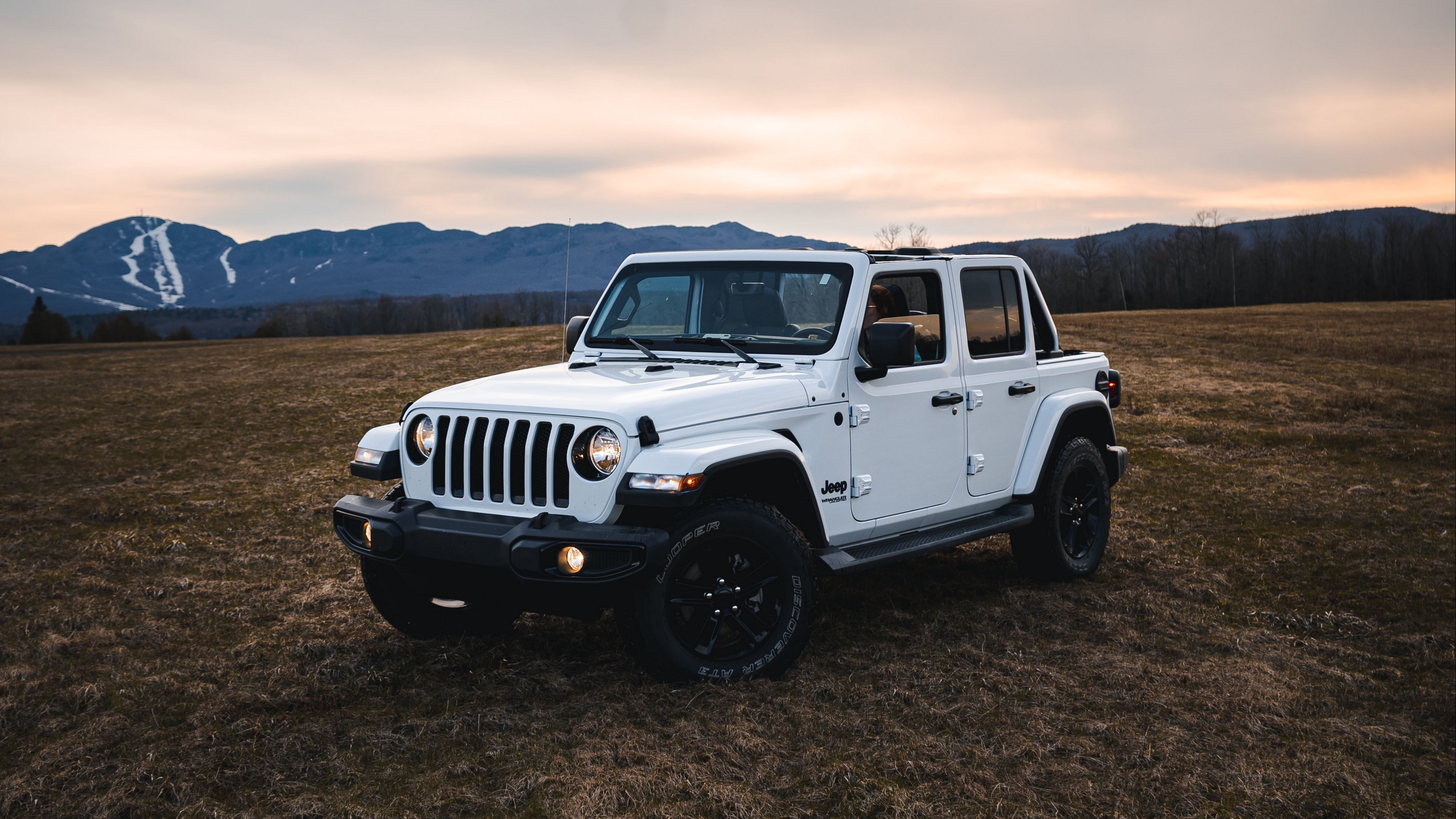 jeep wrangler, jeep, car, lights, white, 4k, HD Wallpaper